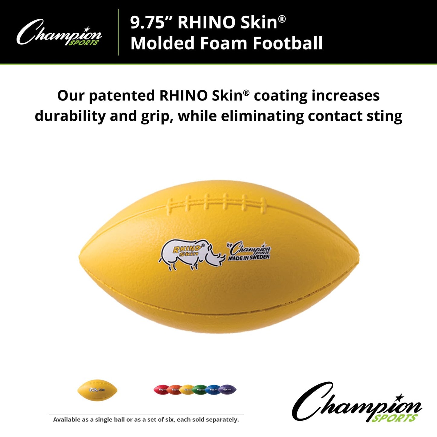 Champion Sports RSF Rhino Skin Football, Intermediate Size