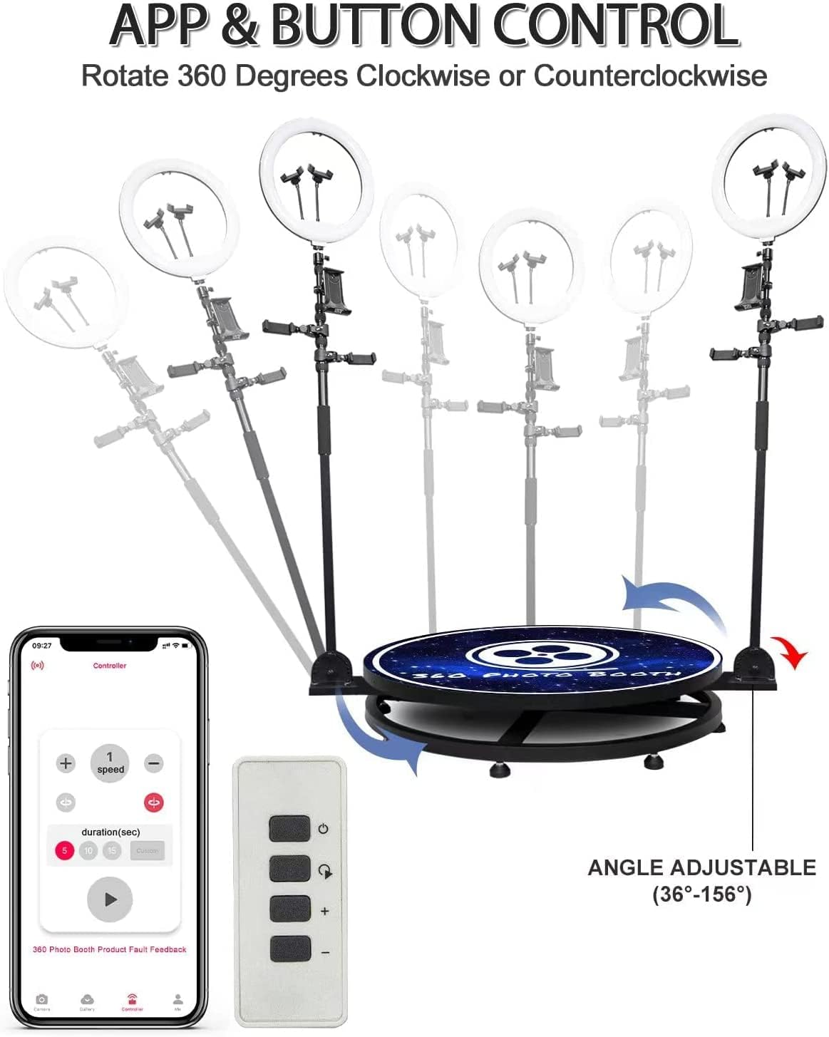 Remote Control - YCKJNB Accessories of 360 Photo Booth Machine, Button Manual Remote Control in 2 Pack