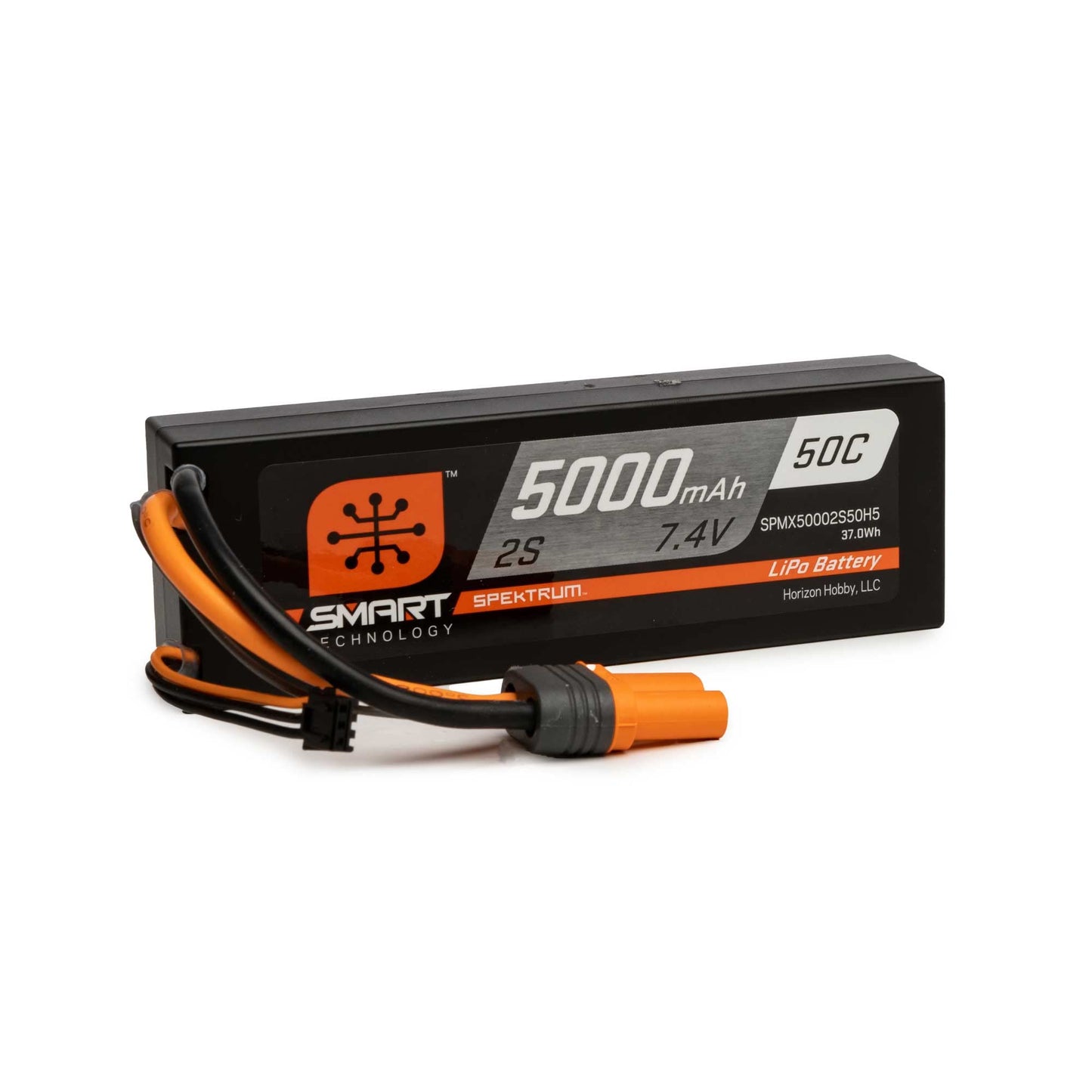 Spektrum 7.4V 5000mAh 2S 50C Smart Hardcase LiPo Battery: IC5, SPMX50002S50H5