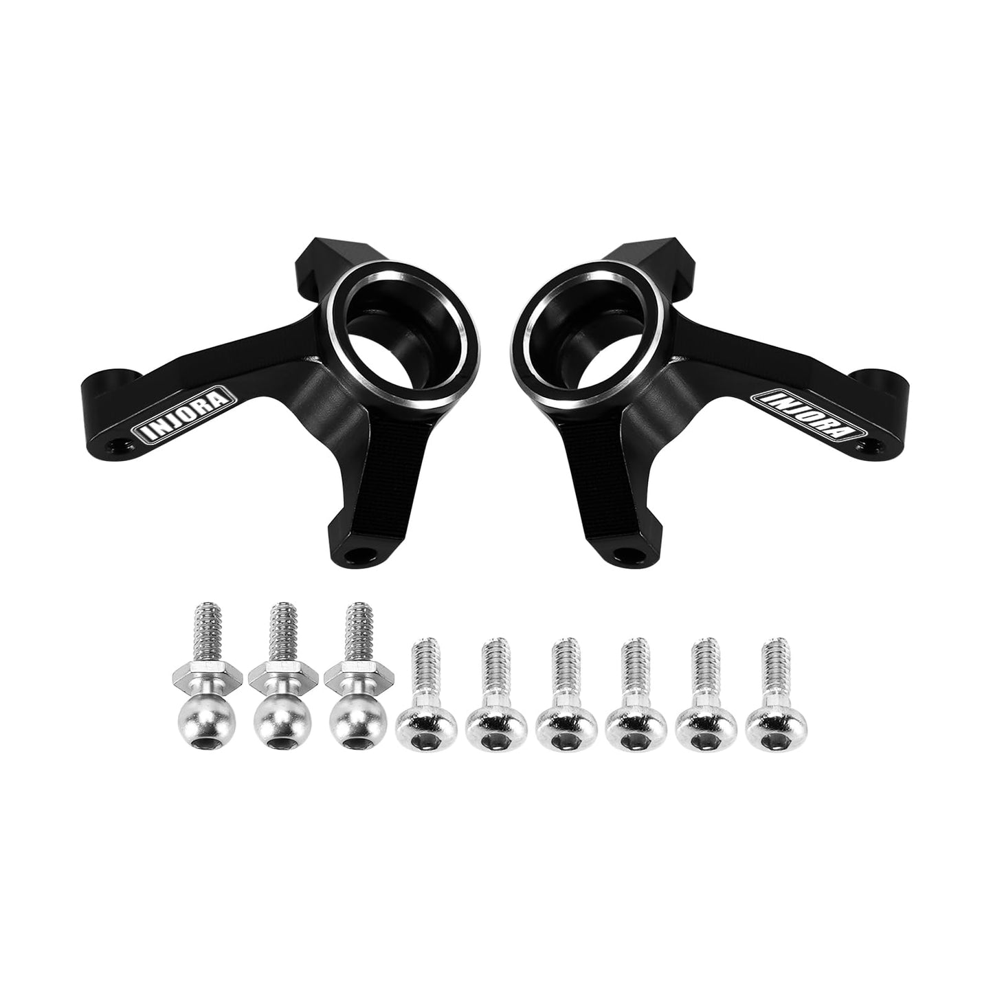 INJORA Aluminum Front Steering Knuckles, Caster Blocks C Hubs and Rear Hubs for 1/24 Buggy Losi Micro-B Upgrade