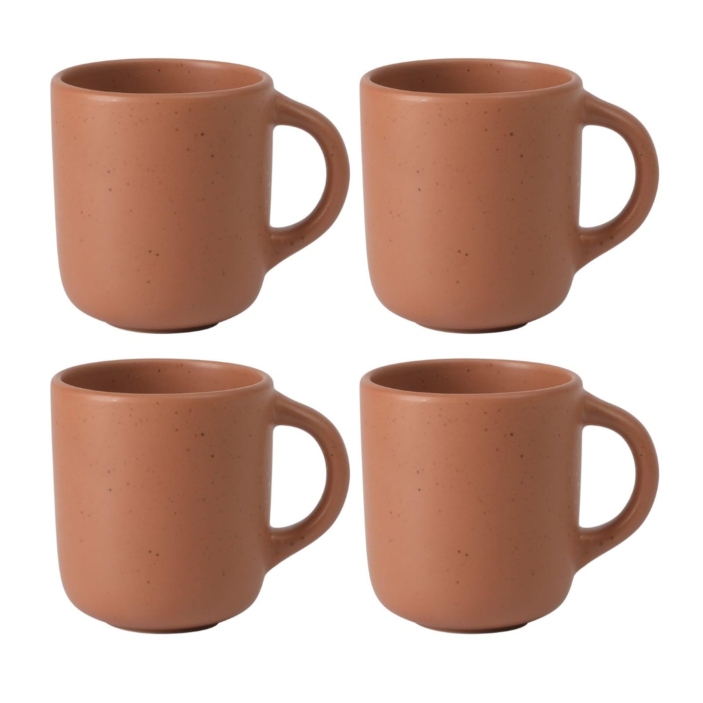 Bloomhouse - Two Time Oprah's Favorite Things Winner - Corsica Clay 4-Piece Mug Set – Burnt Apricot Terracotta Stoneware Coffee & Tea Cups, Durable Ceramic Drinkware