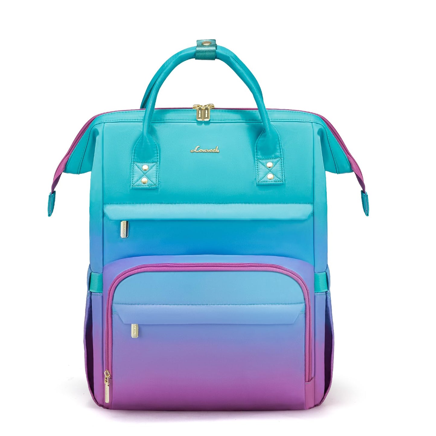 LOVEVOOK Gradient Laptop Backpack for Women,Colorful School College Backpack for 6-18 Teen Girl Boy Daughter Kid,Bookbag Travel Gift Supplies,15.6 Inch Work Computer Bakcpack Laptop Bag,Green-Red