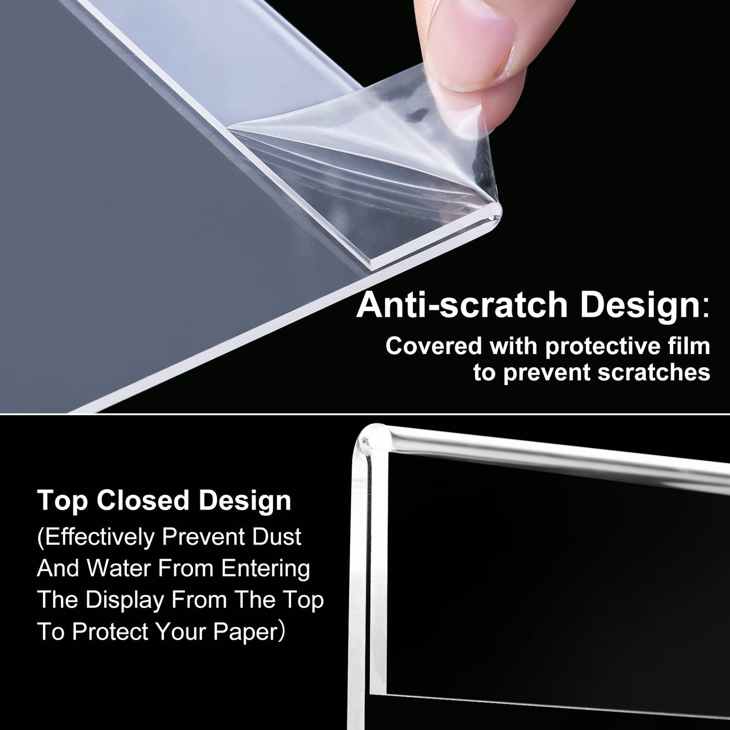 24 Pack Acrylic Wall Mounted Sign Holder Vertical Plastic Clear Frames No Drilling Wall Mounted Sign Holder with Adhesive Tape for Displaying Document Flyer Poster(Horizontal Style,5 x 7 Inch)