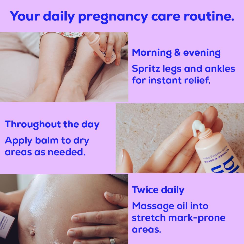 Bloom & Blossom - You've Got This Mama, Maternity Gift Set, 3-Piece Self-Care Kit for Expecting & New Moms with Stretch Mark Oil, Foot Spray Multi-Tasking Balm - Baby Shower, Maternity & New Mom Gift