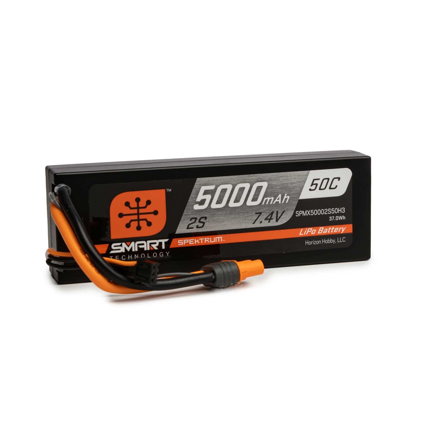 Spektrum 7.4V 5000mAh 2S 50C Smart Hardcase LiPo Battery: IC3, SPMX50002S50H3