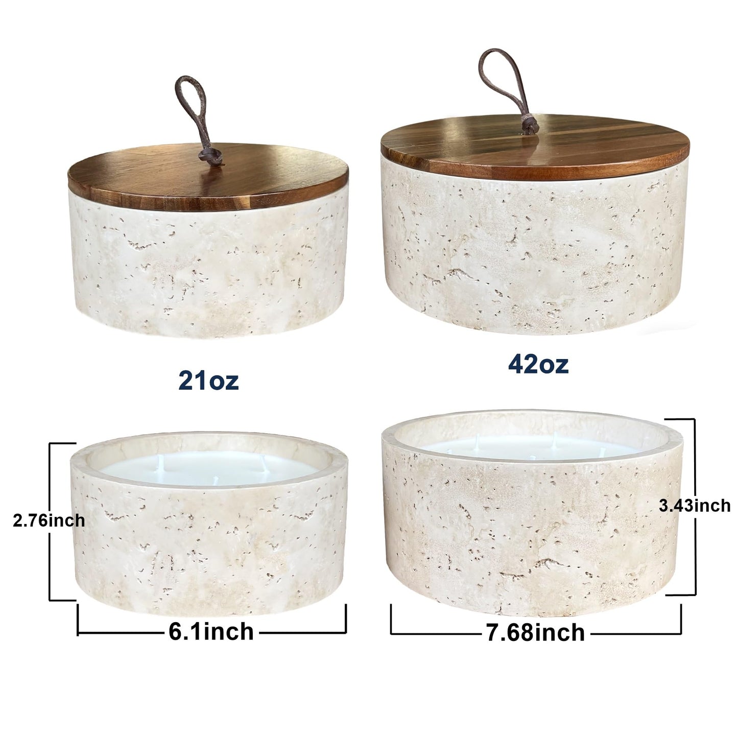 GalDal Scented Candle - Sea Salt & Bergamot & Coconut, 42 oz. 5 Wick Large Candle Made with Coconut Oil and Soy Blend Wax | Acacia Wood Lid
