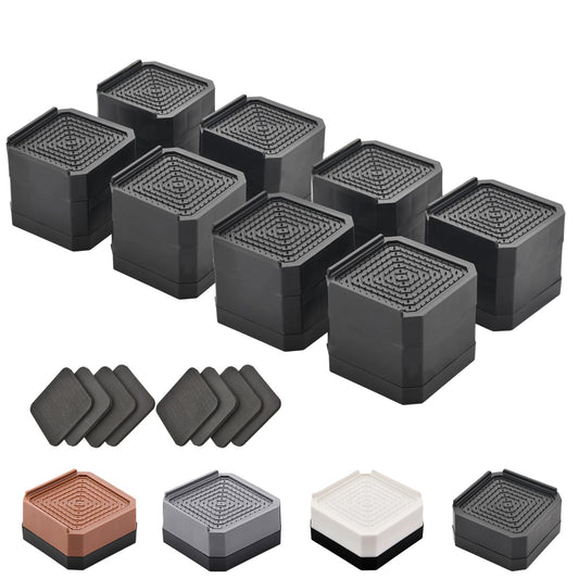 EclatBain Bed Risers Furniture Risers Heavy-Duty Rectangular Adjustable Block 8 Pack Lift to 3 inches and 4.3 inches Desk, Sofa, Chair Legs, Refrigerator, Washing Machine Support up to 4000 pounds