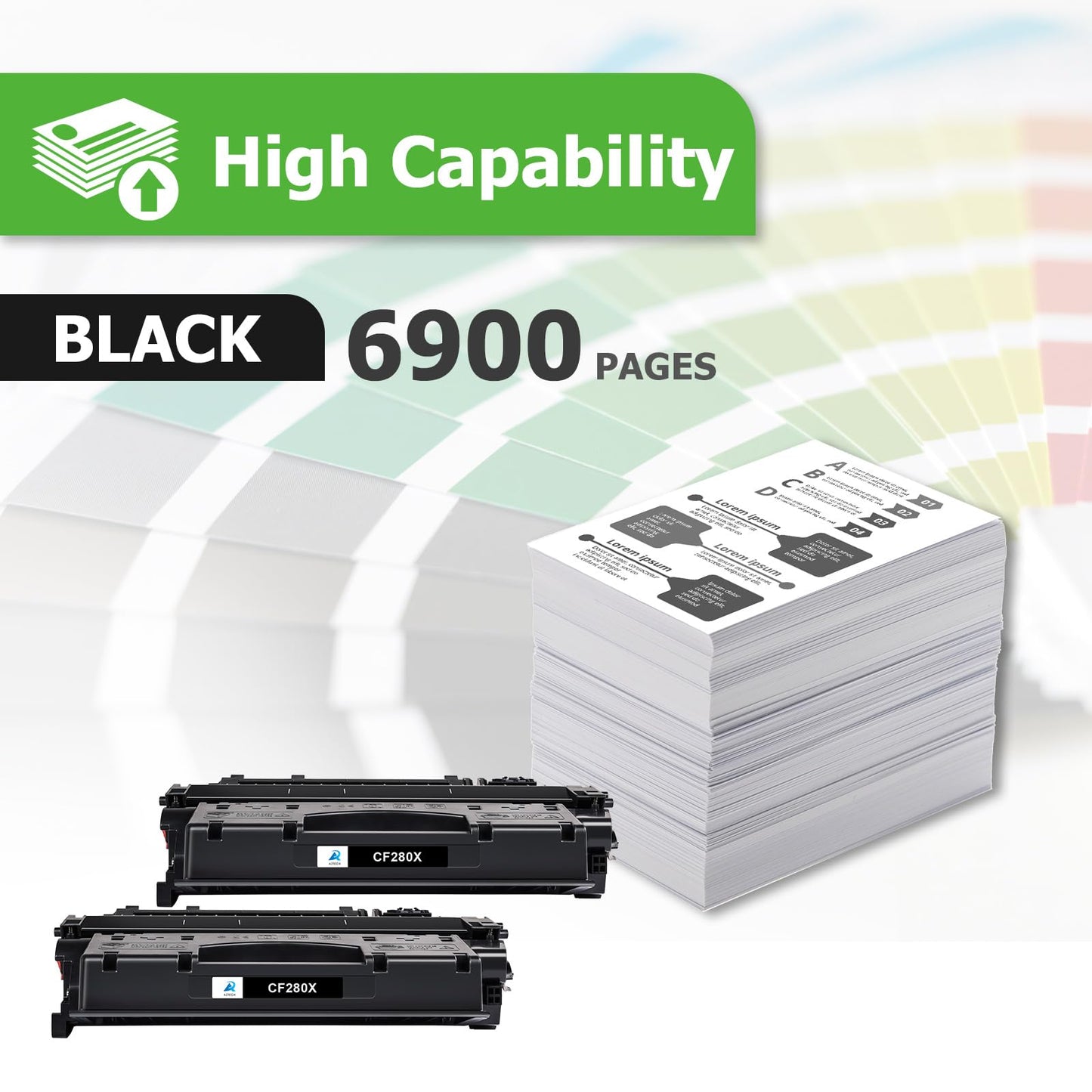 Aztech Compatible CF280X Toner Cartridge Replacement for HP 80X CF280X 80A CF280A Pro 400 M401A M401D M401N M401DNE MFP M425DN (Black, 2-Packs)