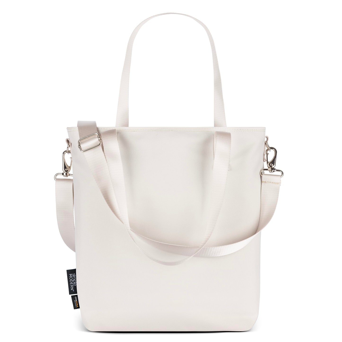 Simple Modern Tote Bag for Women | Small Water-Resistant Laptop Purse with Compartments and Zipper Top | Shoulder Bag with Crossbody Strap and Pockets for Work, Travel & School | Almond Birch