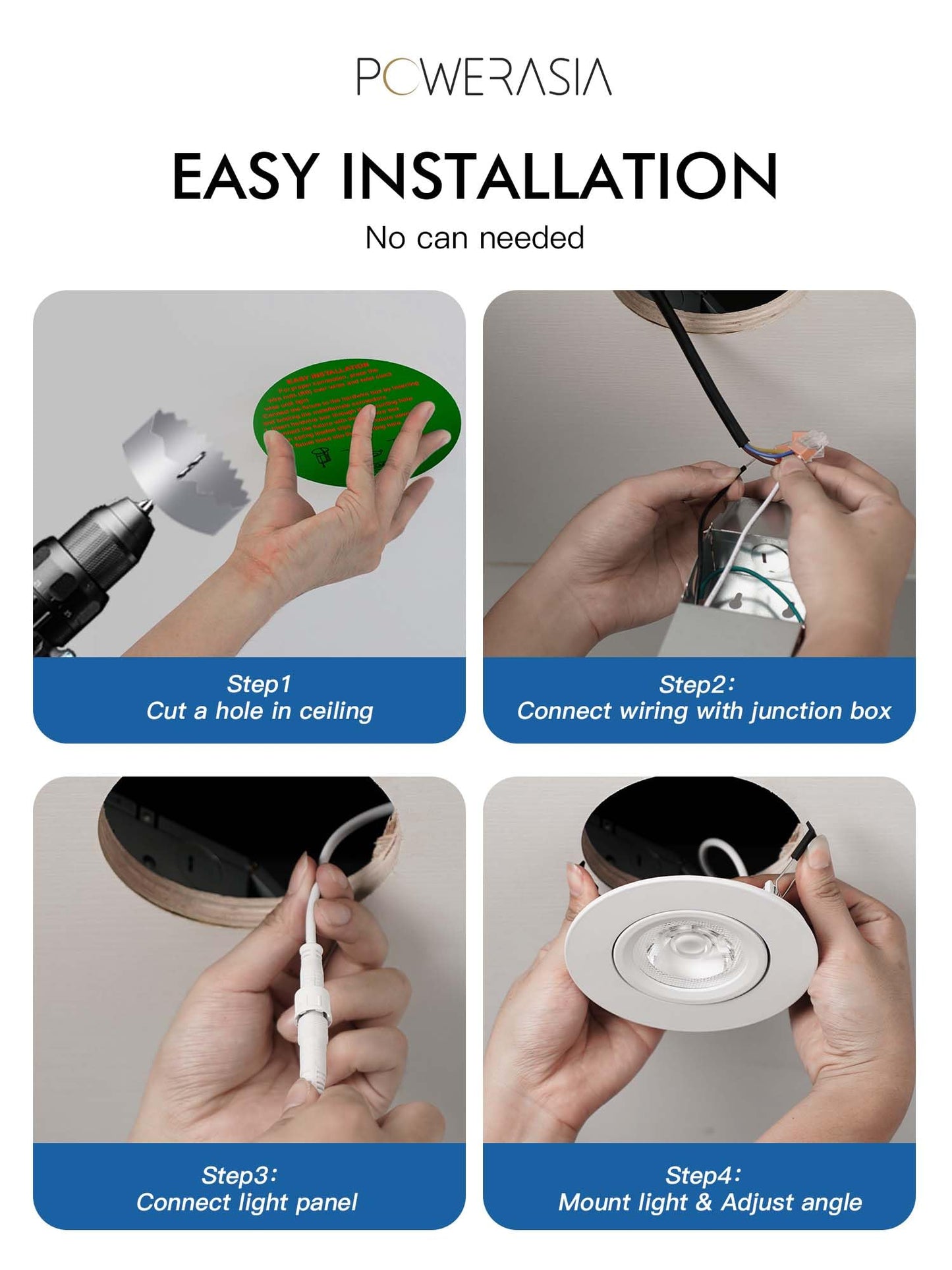 12 Pack 4 Inch Gimbal LED Recessed Lighting with Junction Box, 5CCT 2700K-6000K Selectable, 360°+90° Adjustable Directional Eyeball Light, 9W 1000LM Slim Canless Downlight - ETL and Energy Star
