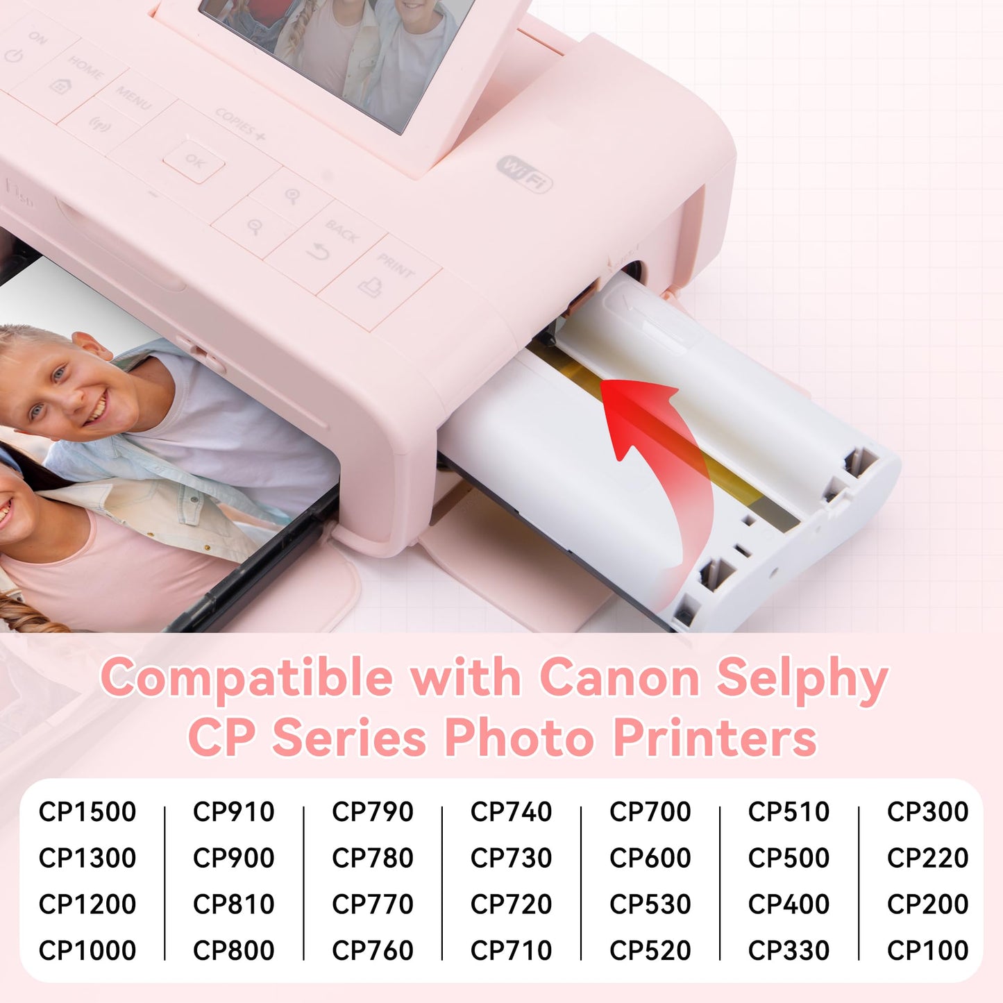 Wonfoucs Compatible for Canon Selphy CP1300 CP1500 Ink and Paper, KP-108IN KP108 3 Color Ink Cartridges and 108 Sheets 4x6 Photo Paper for Selphy CP1200 CP1000 CP910 CP900 CP810 CP760 CP770 CP780