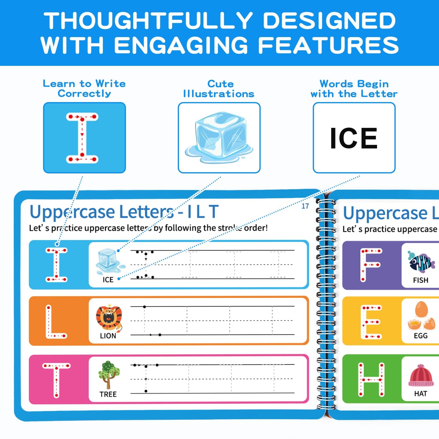 Preschool Learning Activities, Tracing Books for Kids Ages 3+, Toddler Handwriting Practice, Letter Tracing for Kids, Preschool Kindergarten Workbooks 3+, Learning Books for 3+ Years Old