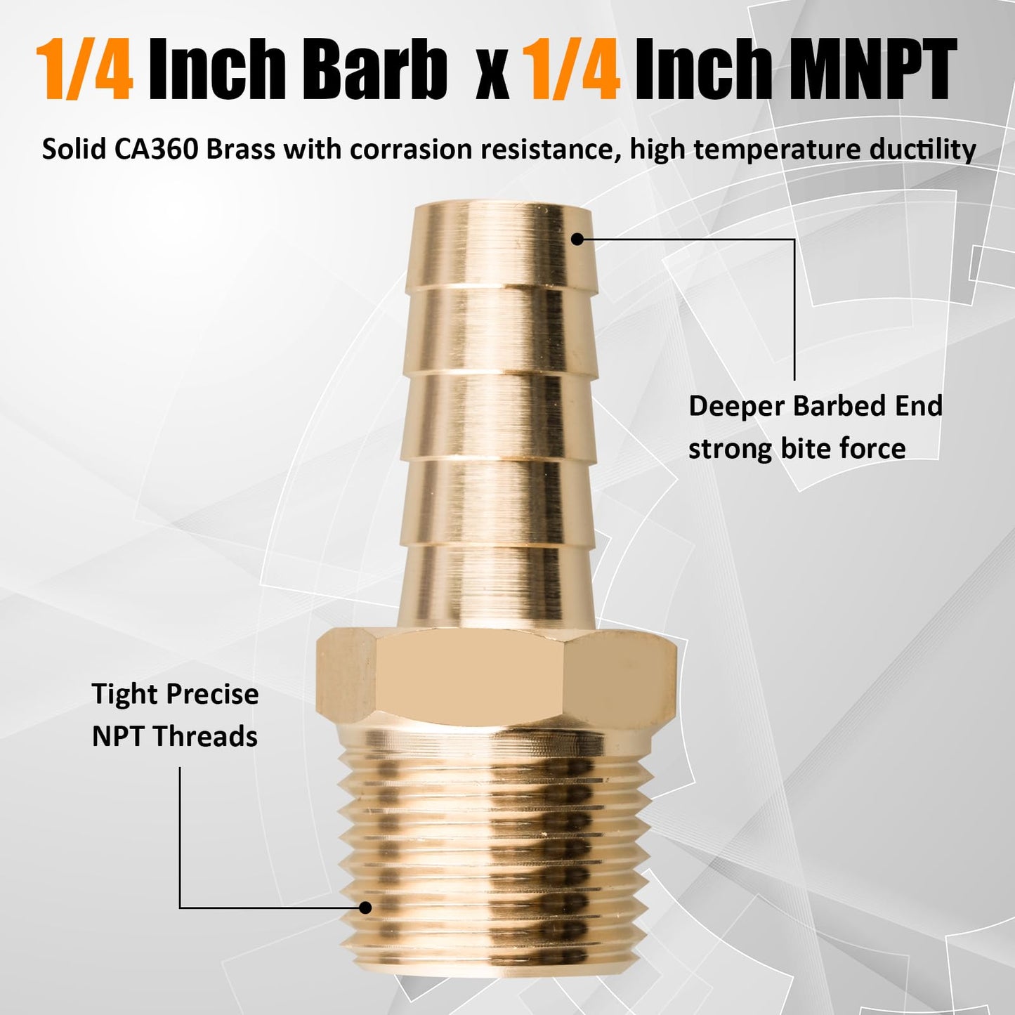 136Pcs Brass Hose Barb Fittings Assortment Kit Barb Splice/Female Adapter/Coupler/Tee/Male Elbow NPT Thread 1/8" 3/16" 1/4" 5/16" 3/8" 1/2" Air Hose Fittings with Pipe Clamps for Water/Air/Fuel