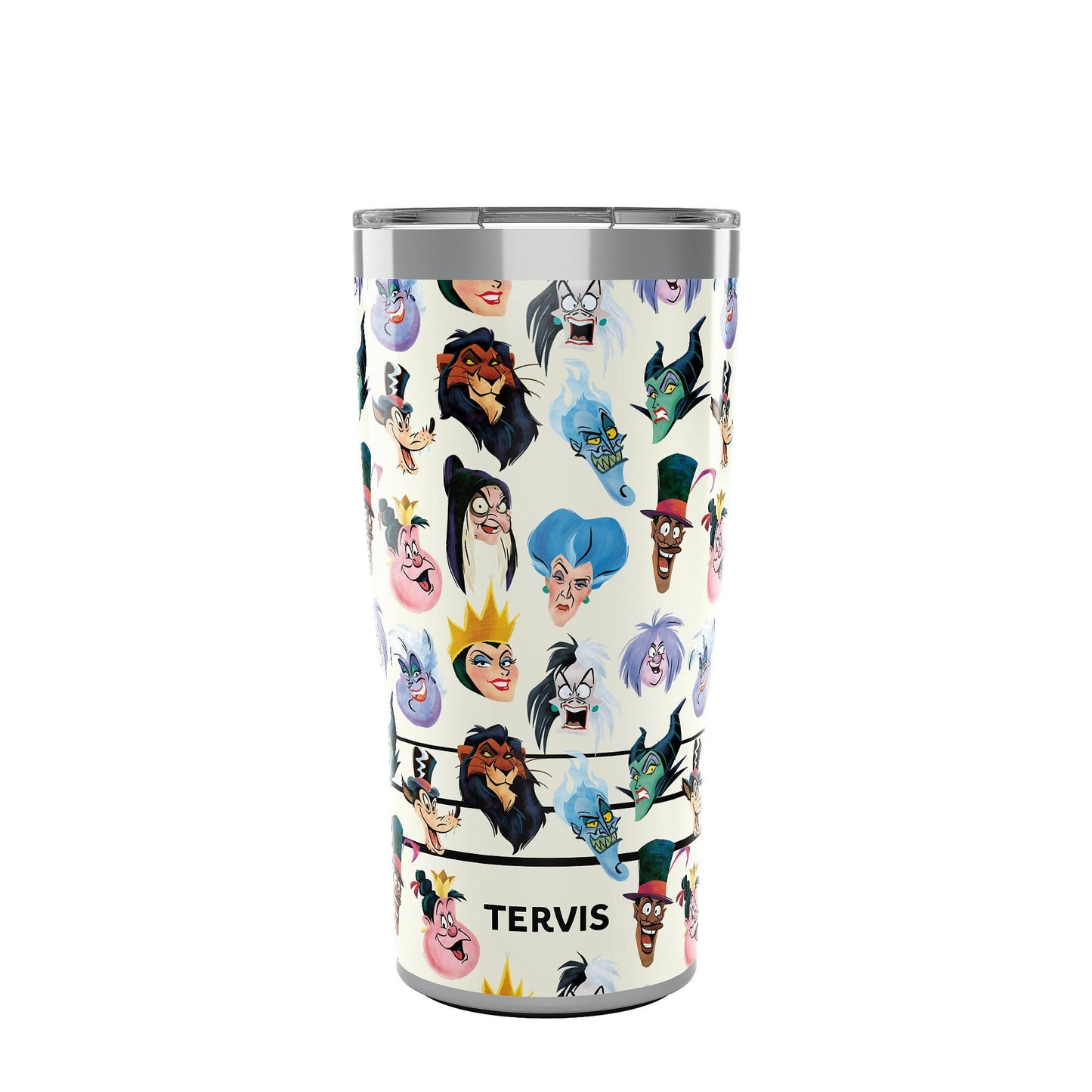 Tervis Traveler Disney - Villains Portrait Triple Insulated Tumbler Travel Cup Keeps Drinks Cold & Hot, 20oz, Stainless Steel