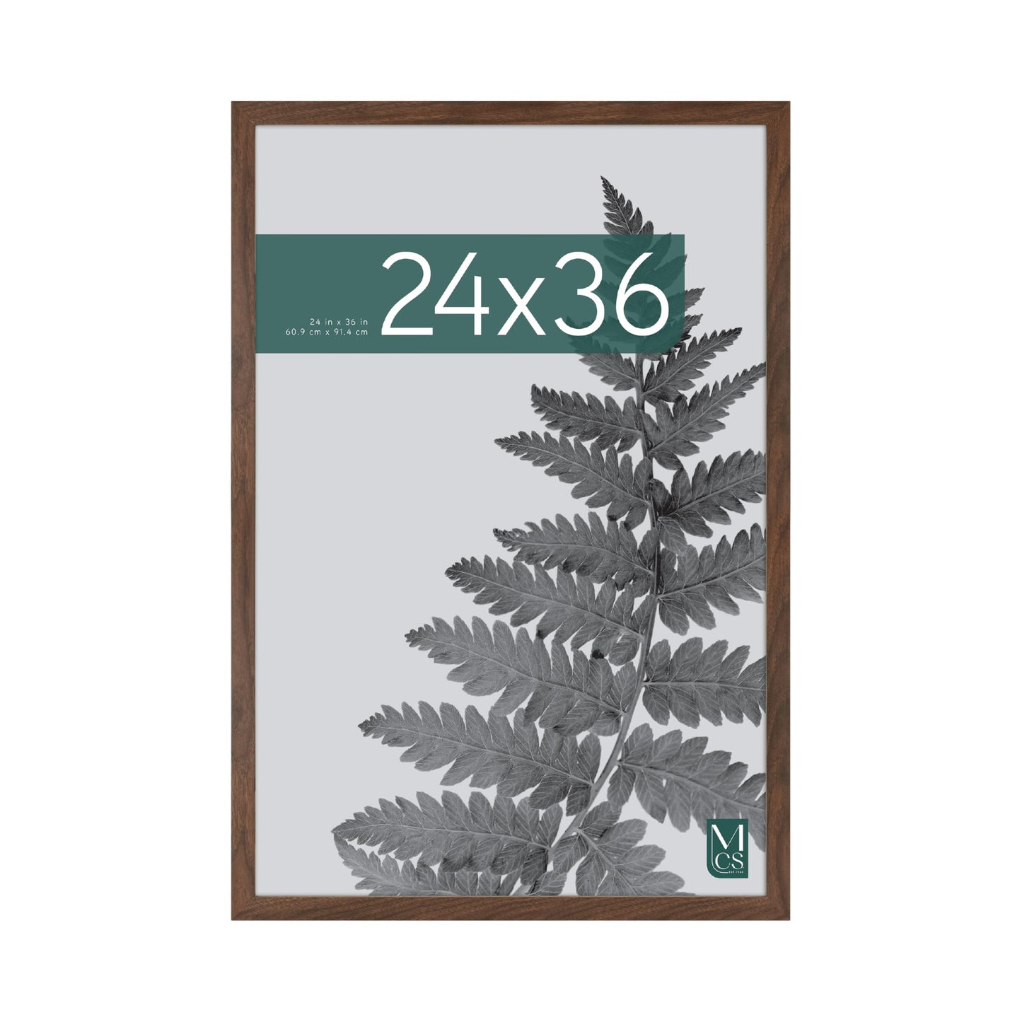MCS Studio Gallery 24x36 Poster Frame Walnut Woodgrain Engineered Wood, Vertical & Horizontal Wall Hanging Large Picture Frame for Photos, Posters & Art Prints (1-Pack)