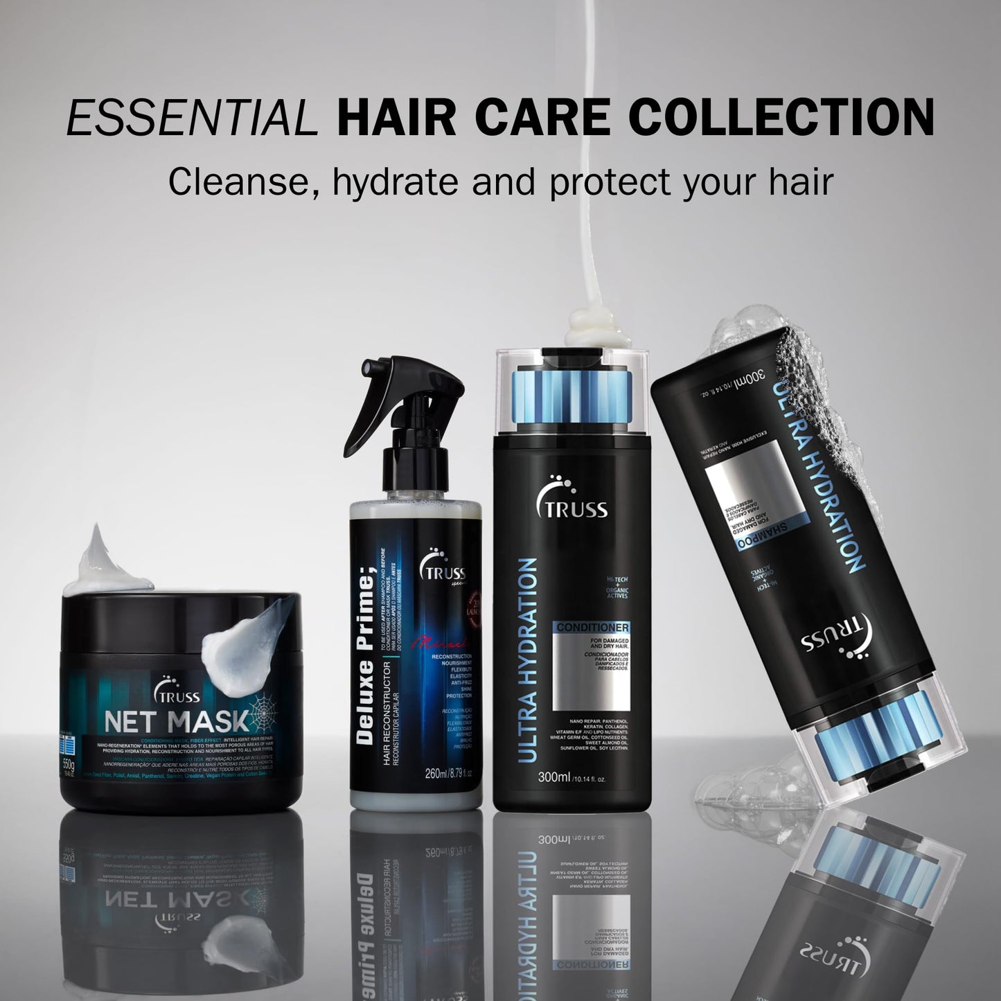 TRUSS Ultra Hydration Shampoo - Intense Moisturizing Shampoo for Color Treated Hair - Repair Damage + Add Shine with Our Hydrating Shampoo for Dry Hair - Anti Frizz Humidity Protection (300 ml)