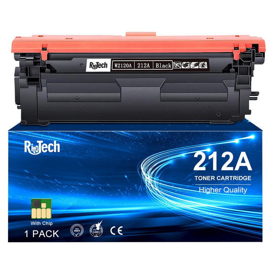 212A W2120A Black Toner Cartridge,Compatible Replacement for HP 212 A 212X W2120X, for Color Laserjet Enterprise M554 M555 Flow MFP M578 Printer, with Upgraded Chip,No Fading,No Streak