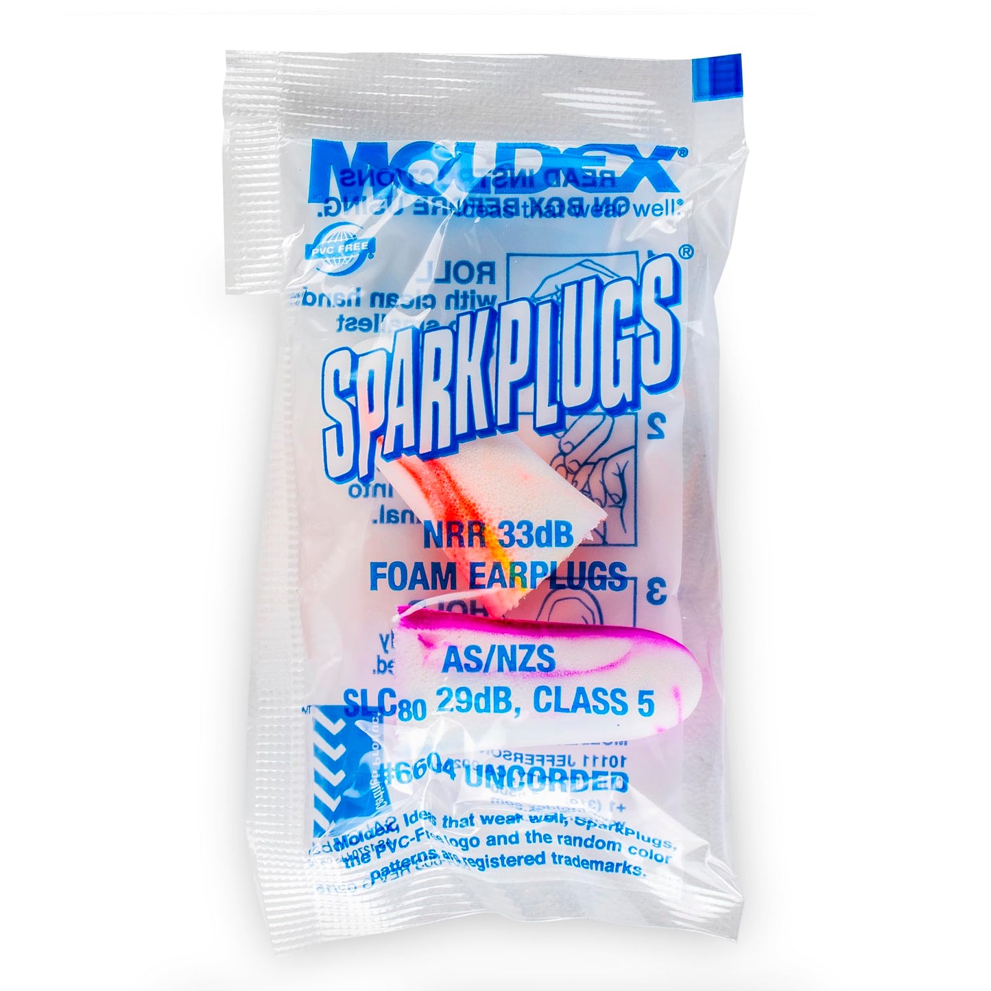 Moldex SparkPlugs® Uncorded Disposable Foam Earplug 6604, NRR 33dB