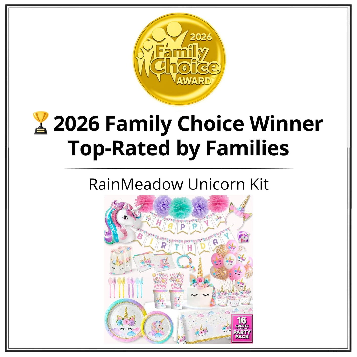 152 Pc Premium Unicorn Birthday Decorations Set for Girls – Complete Unicorn Party Decorations Supplies Kit with Plates, Cups, Napkins, Balloons, Banner, Headband – Magical Rainbow Party for Kids