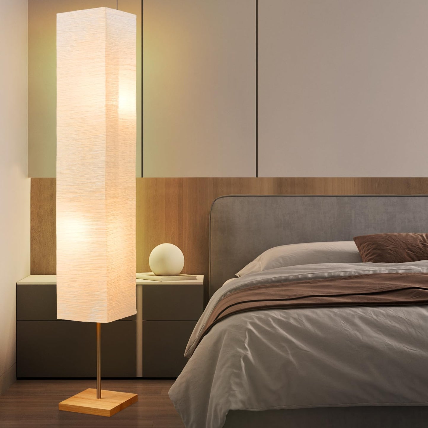 GyroVu 65" Floor Lamp for Living Room, 3 Way Dimmable Standing Lamp for Bedroom, Corner Floor Lamp for Office& Living Room(Bulbs Included)