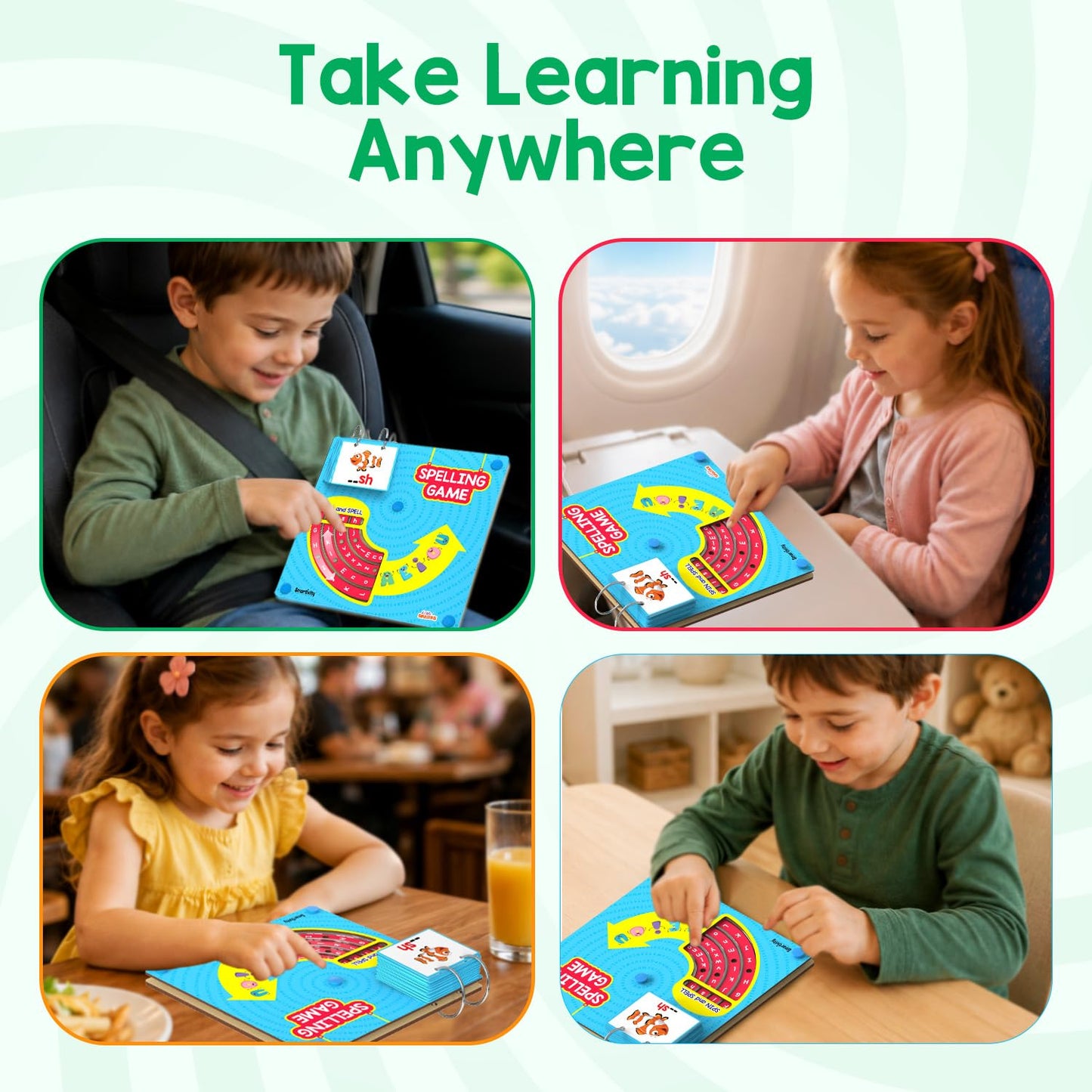 Smartivity Spelling Game I Early Vocabulary Building Learning Toy for Kids 4-8 Years I 50+ Picture Cards with Rotating Letter Wheels I Educational Birthday Gift for Boys & Girls 4,5,6,7,8, Years Old