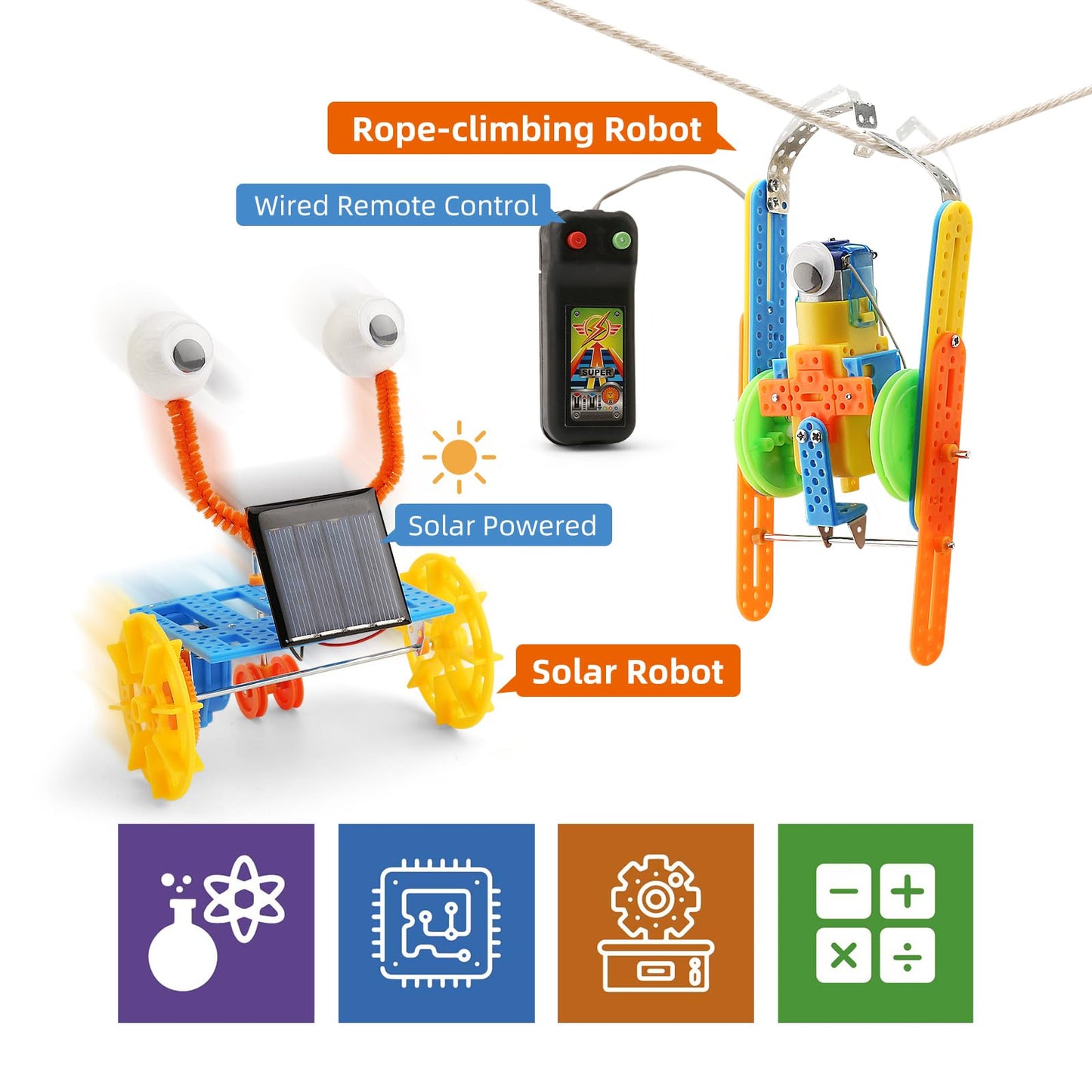 Robotics Kit STEM Toys for Kids 6-8 8-10, Crafts for Kids Science Experiment Kit 6-8, Birthday Gifts for 6 7 8 9 10 Year Old Boys Girls, Robot Building Toys for 6+ 6-12