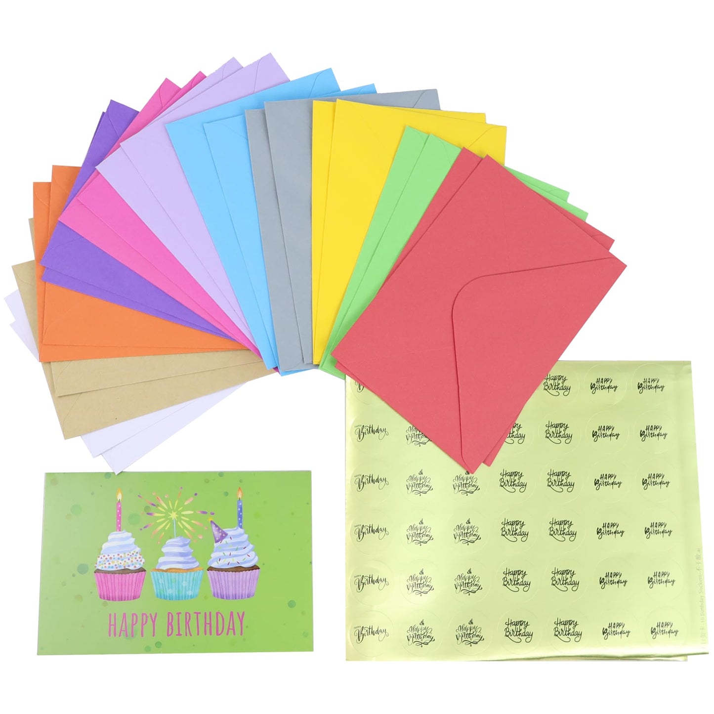 Dessie 120 Unique Happy Birthday Card Assortment 4x6 - Bulk Birthday Cards with Envelopes, Message Inside, Box & Gold Seals – Assorted Birthday Cards Multipack for Employees Men Women
