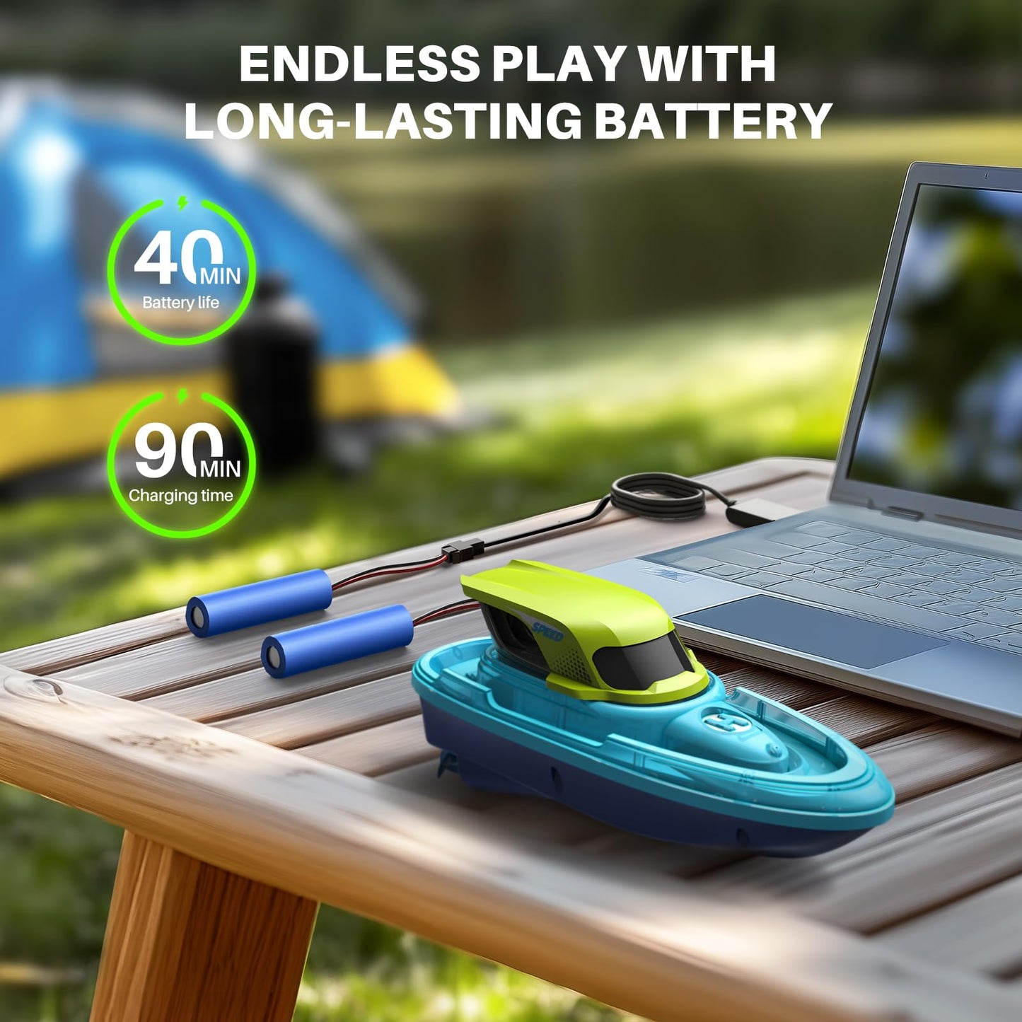 SYMA RC Boats 2 Pack for Kids 8-12, Remote Control Boat for Pool with LED Lights, 40 Mins Playtime (2 Batteries) & One-Key Water Spray, Summer Gifts Toys for Boys and Girls