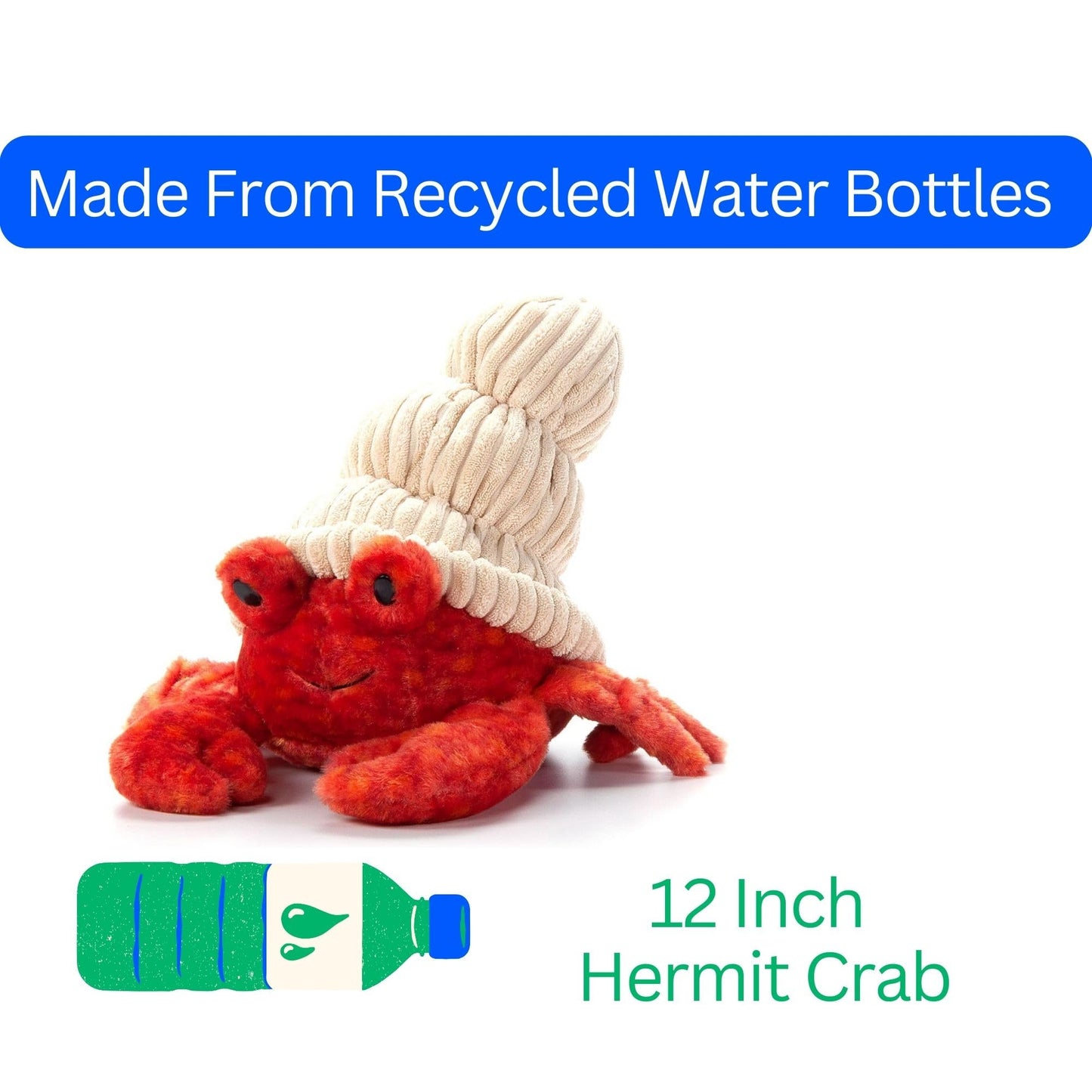 The Petting Zoo Hermit Crab Stuffed Animal Plushie, Gifts for Kids, Wild Onez Sealife Animals, Hermit Crab Plush Toy 12 inches