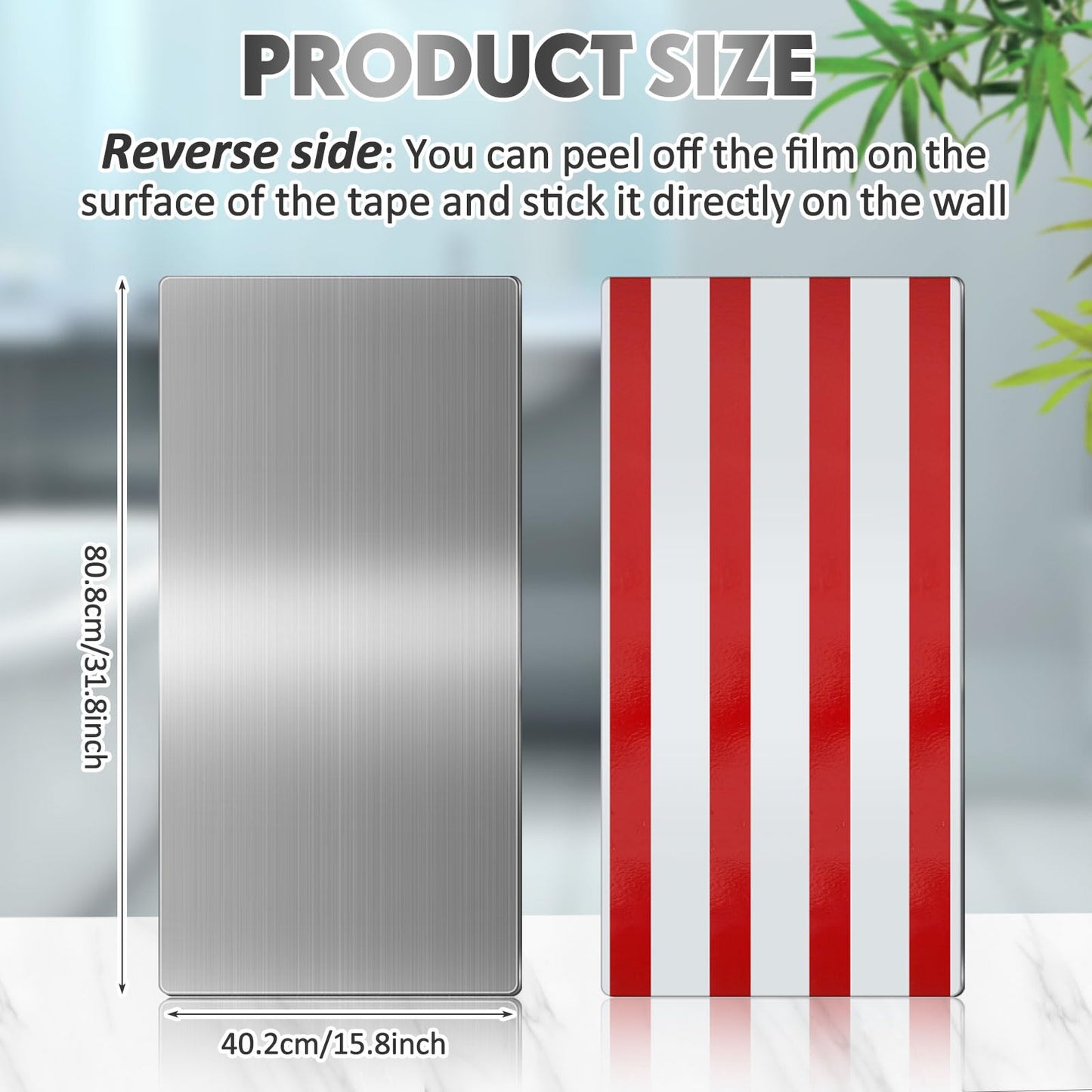Gisafai 2 Pcs Stainless Steel Hand Dryer Wall Splash Guard 32 x 16 Inch Wall Splash Guard Backsplash Protector Panel with Ultra Strength Adhesive for Bathroom, Kitchen, Restroom