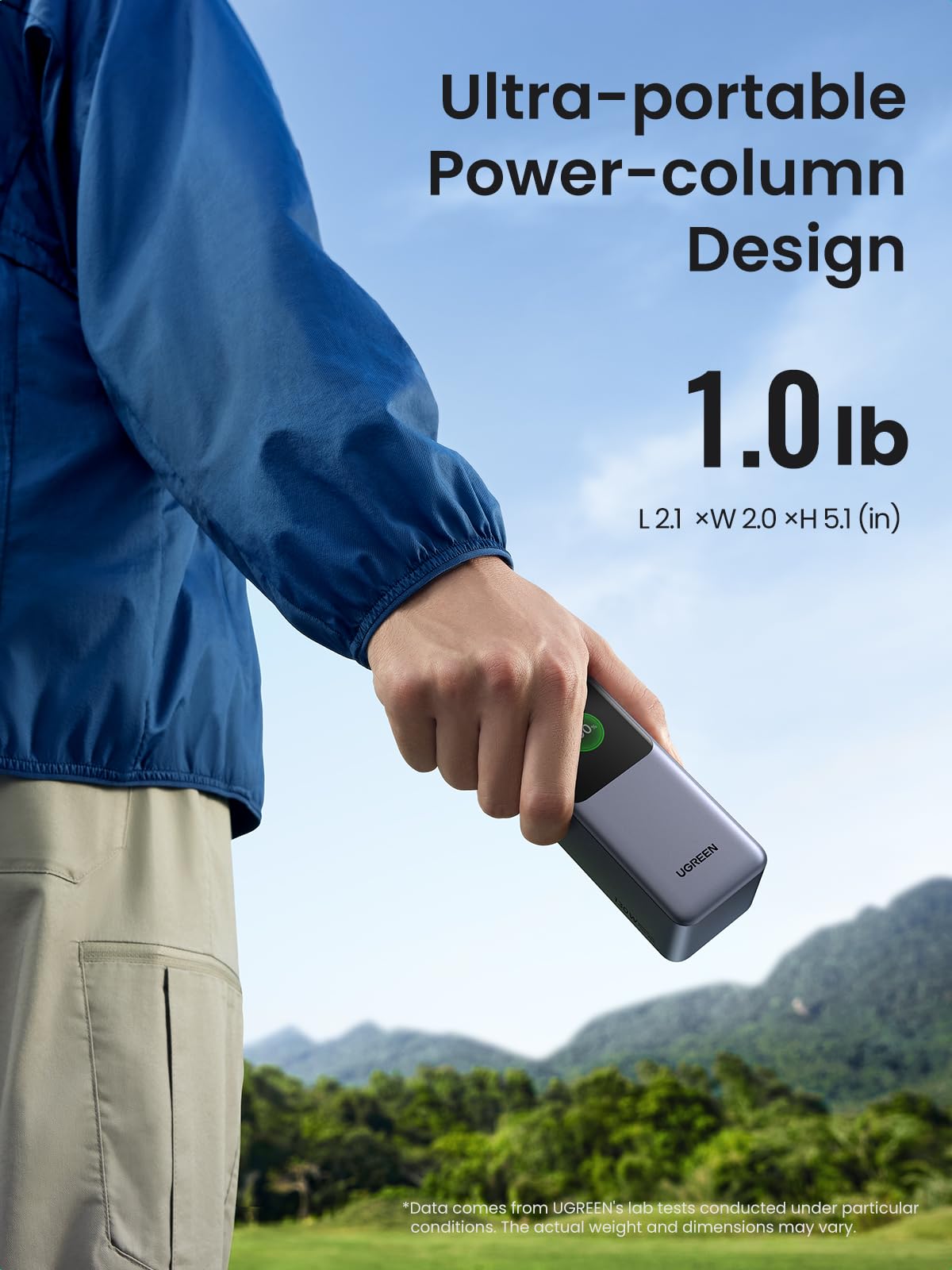 UGREEN Nexode Power Bank 20000mAh 130W Portable Charger 72Wh PD Fast Charging 3-Port USB C Battery Pack with TFT Smart Display for MacBook/ipad/iPhone 16/Samsung S24/Switch and More