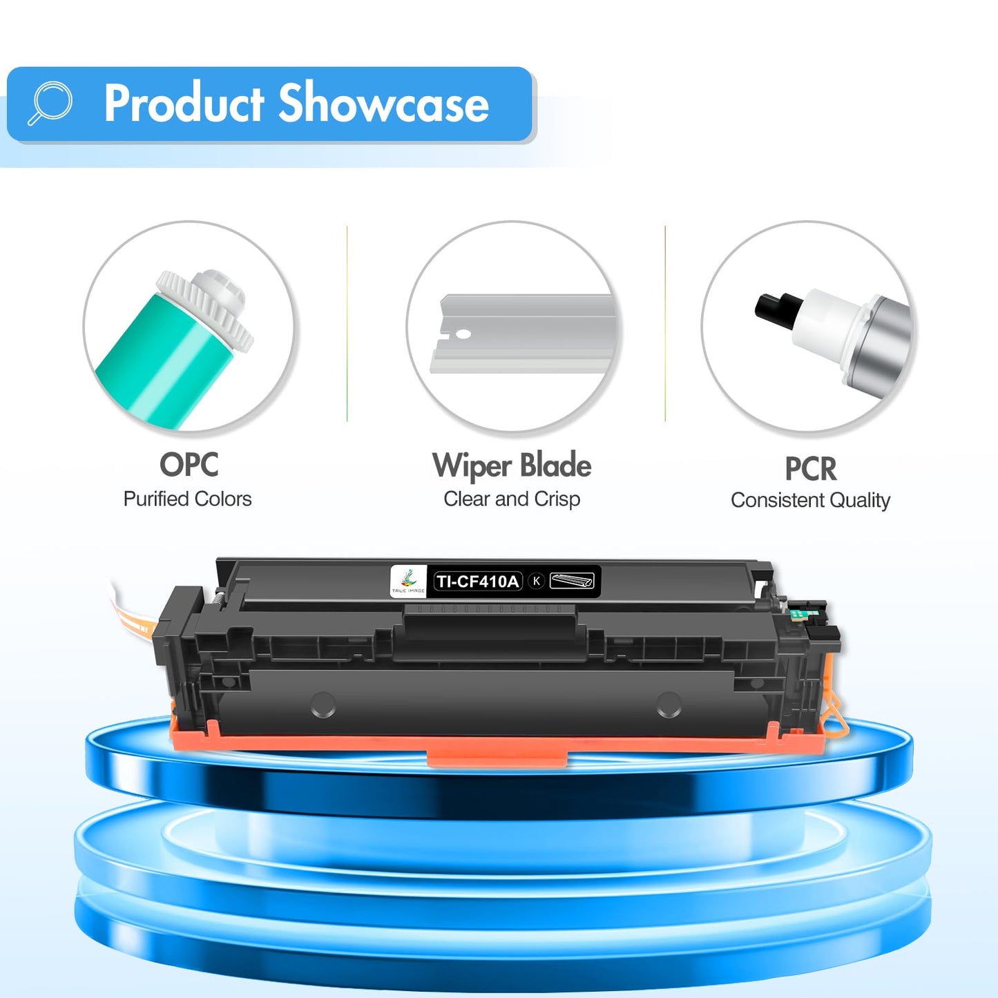 TRUE IMAGE Compatible Toner Cartridge Replacement for HP 410A CF410A CF410X 410X Color Pro MFP M477fnw M477fdw M477 M452dn M452nw M477fdn M452dw M452 M377dw Printer Ink (Black, 2-Pack)