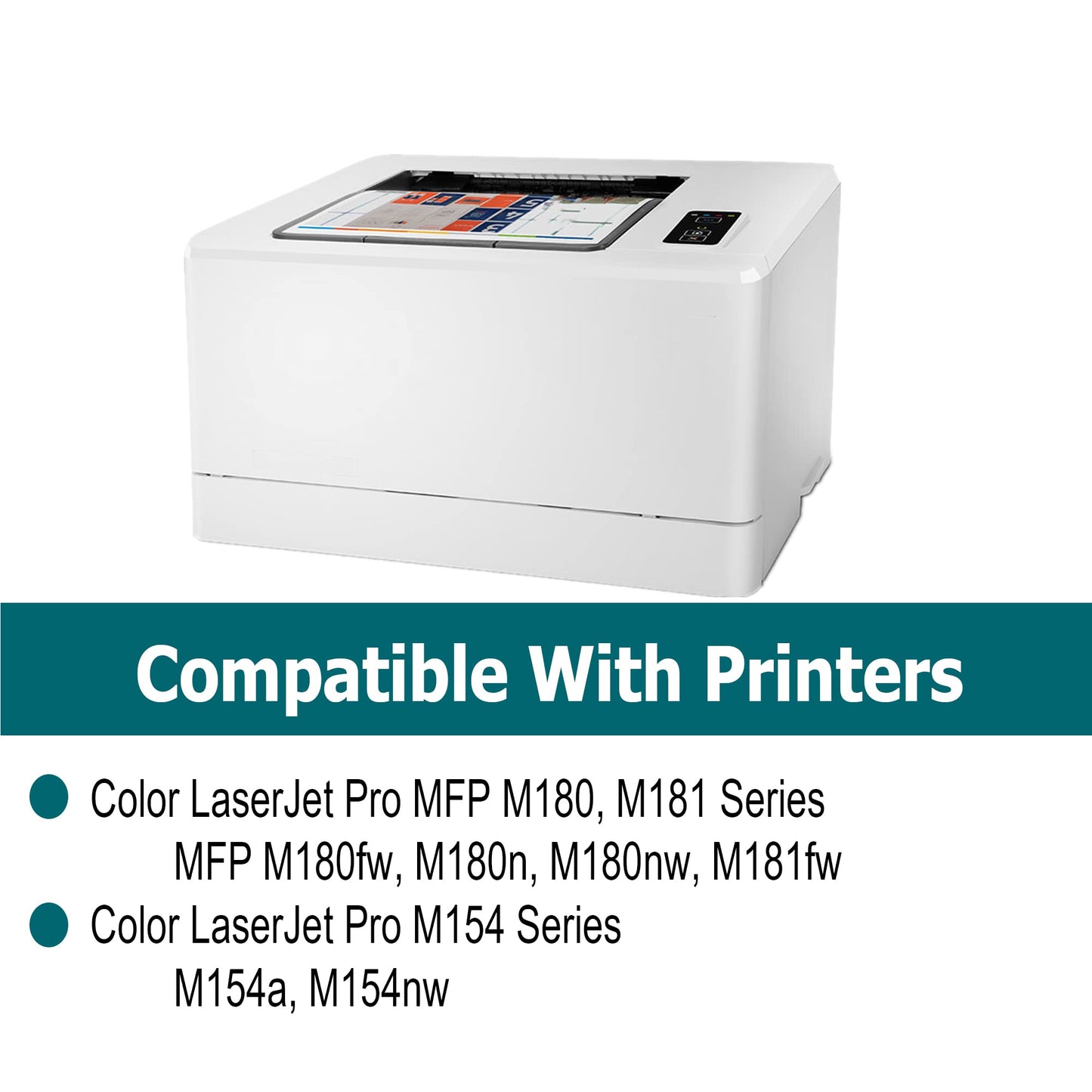 OFFICE-COLOR Compatible Toner Cartridge Replacement for HP 204A CF510A CF511A CF512A CF513A to use with Color Laserjet Pro MFP M180nw M180n M181fw M154a M154nw Printer (Black,Cyan,Yellow,Magenta)