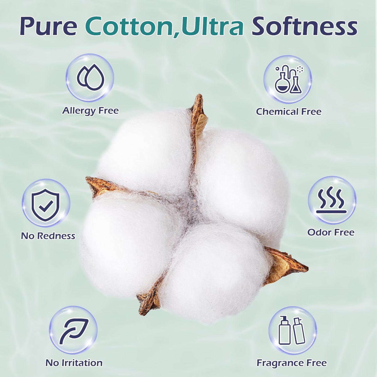 PureSoftness Disposable Face Towel, 100% Cotton, Extra Large 12" x 10", Soft Dry Wipe Face Wash, Makeup Remover, Biodegradable Towelette for Sensitive Skin 320 Count (4 Pack)