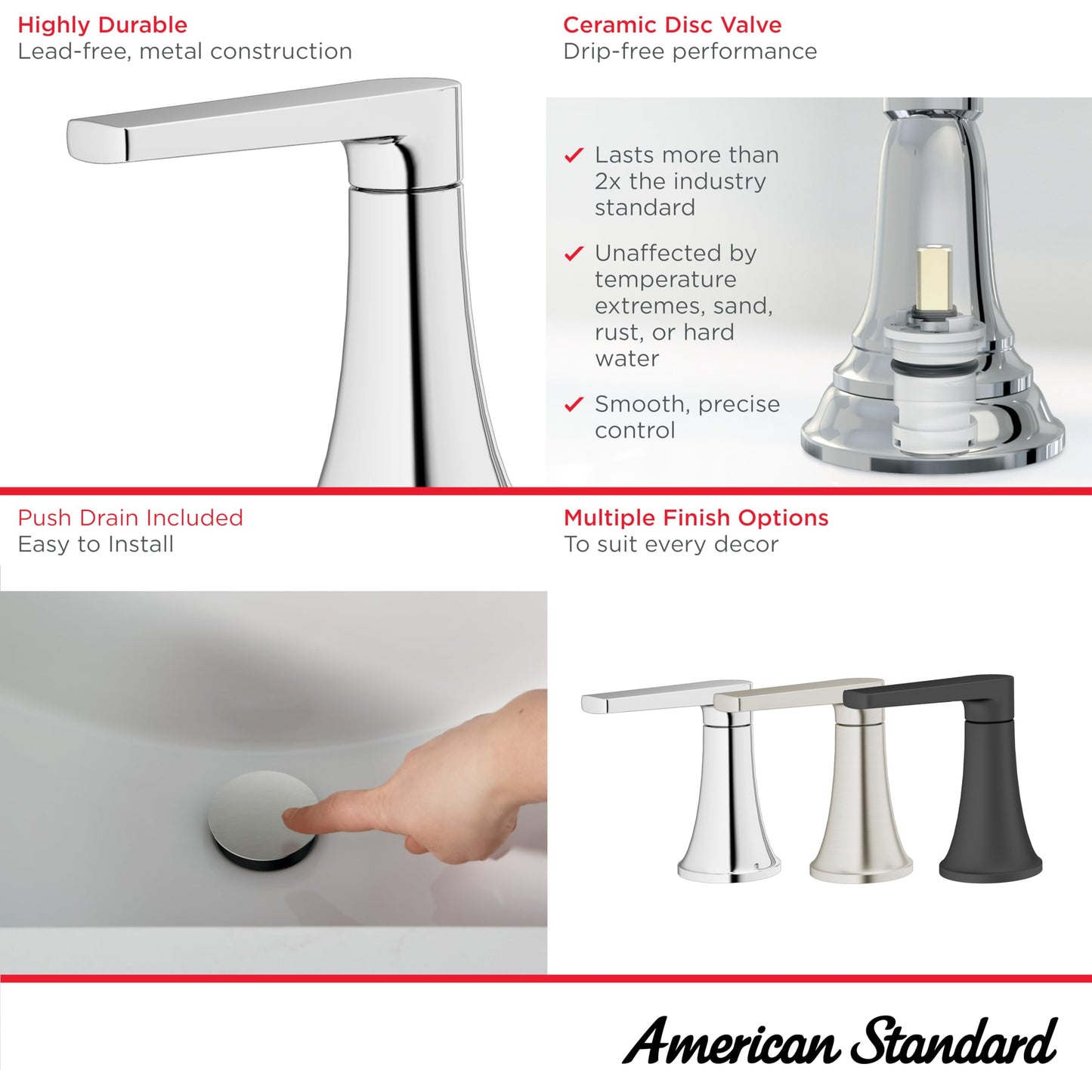 American Standard 7429801.295, Becklow 8-Inch Widespread Bathroom Faucet, Brushed Nickel