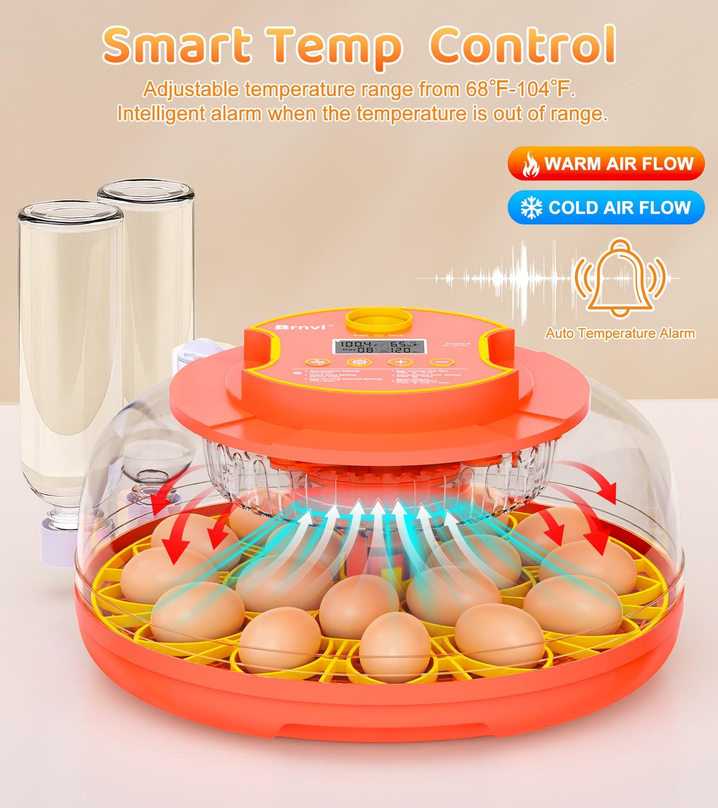 18 Egg Incubator with Automatic Egg Turning, Digital Temperature Humidity Control, Incubator for Hatching Eggs, 360° View Candler, Chicken, Quail, Duck, Goose, Turkey Incubator for Home & Farm