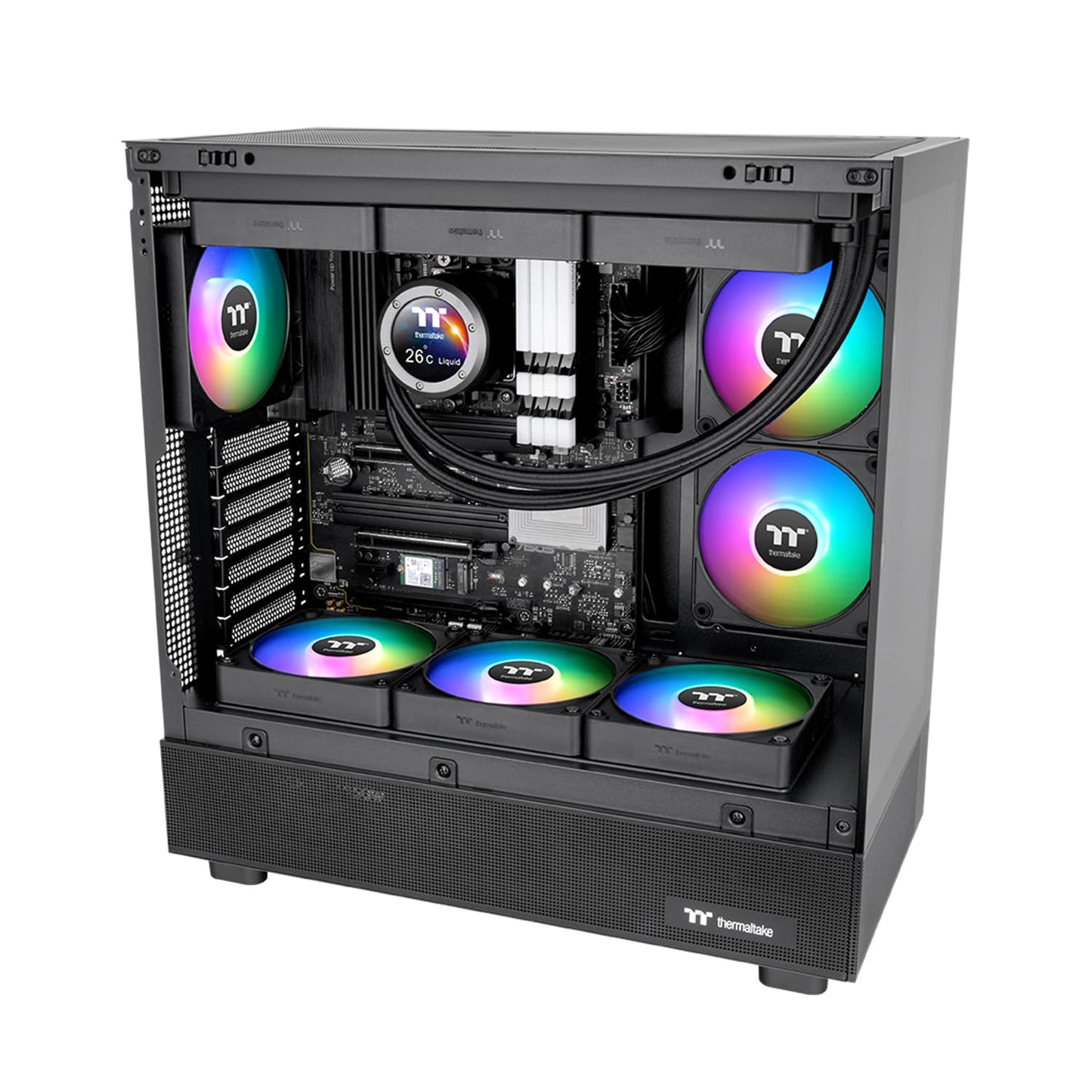 Thermaltake CT120 EX ARGB Reverse PC Cooling Fan (3-Fan Pack), Magnetic Connection, 5V Motherboard Sync, 16.8 Million Colors 9 Addressable LEDs, 120 mm Case/Radiator Fan, CL-F192-PL12SW-A
