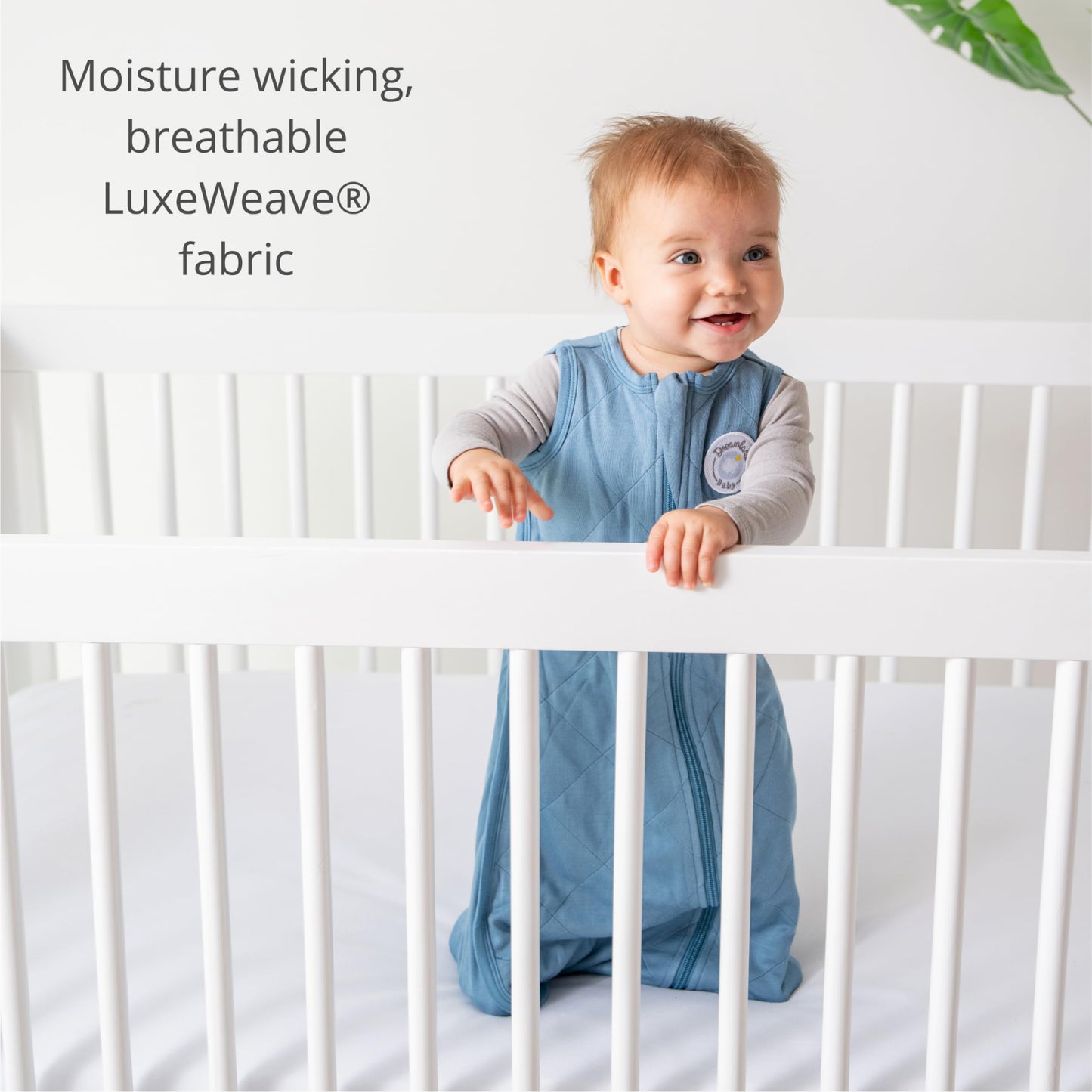Dreamland Baby Lightweight Bamboo Viscose Sleep Sack (0-6 Months). 1.0 TOG Ultra Soft Blanket w/ 2-Way Zipper. 95% Viscose, 5% Spandex (Ocean). Mom-Owned US Business, Premium Materials