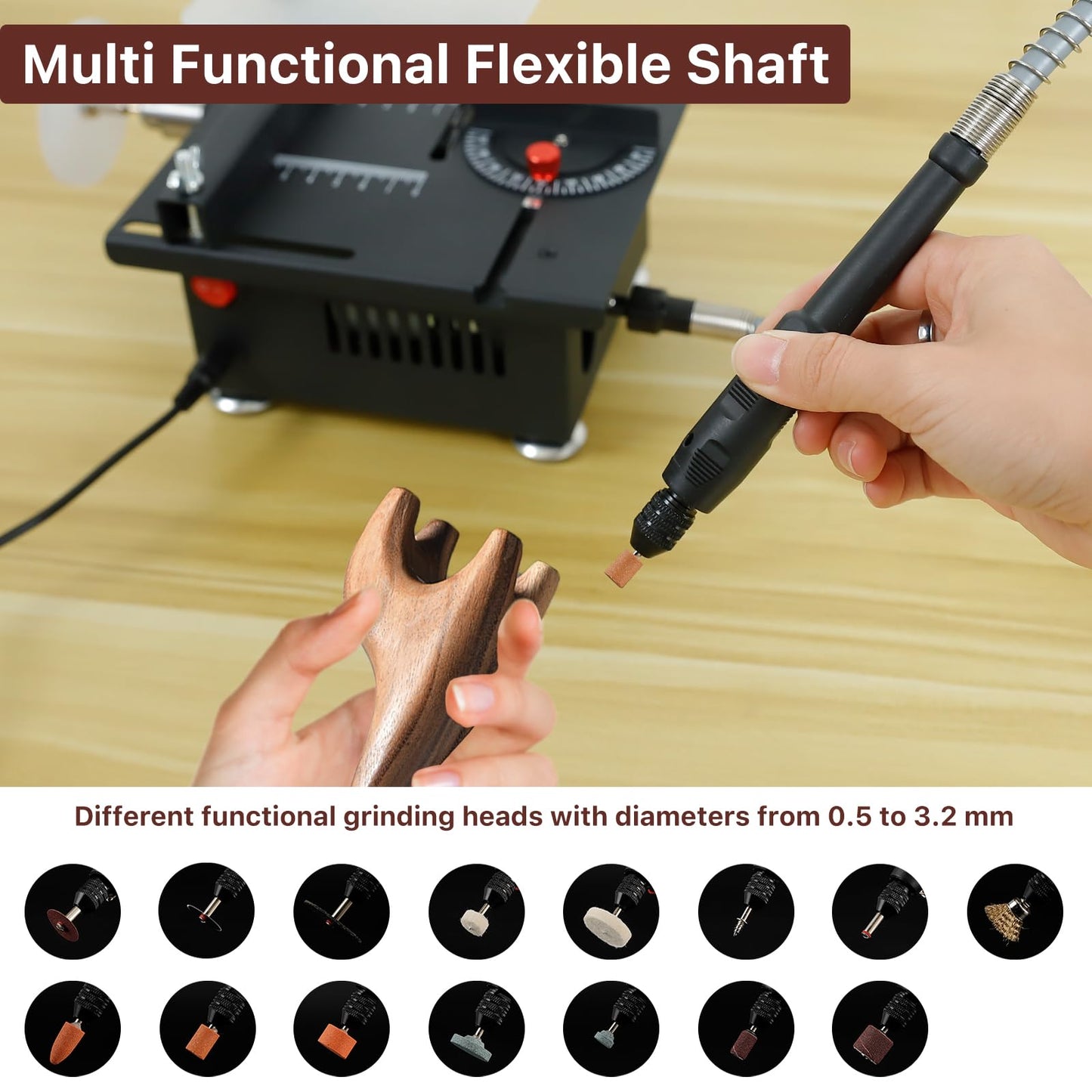 YSJWAER Mini Small Multi-Functional Table-Saw - Portable Crafts Table Saw Speed Angle Cutting Depth Adjustable Cutting Sanding Engraving for Wood Acrylic PCB Plastic