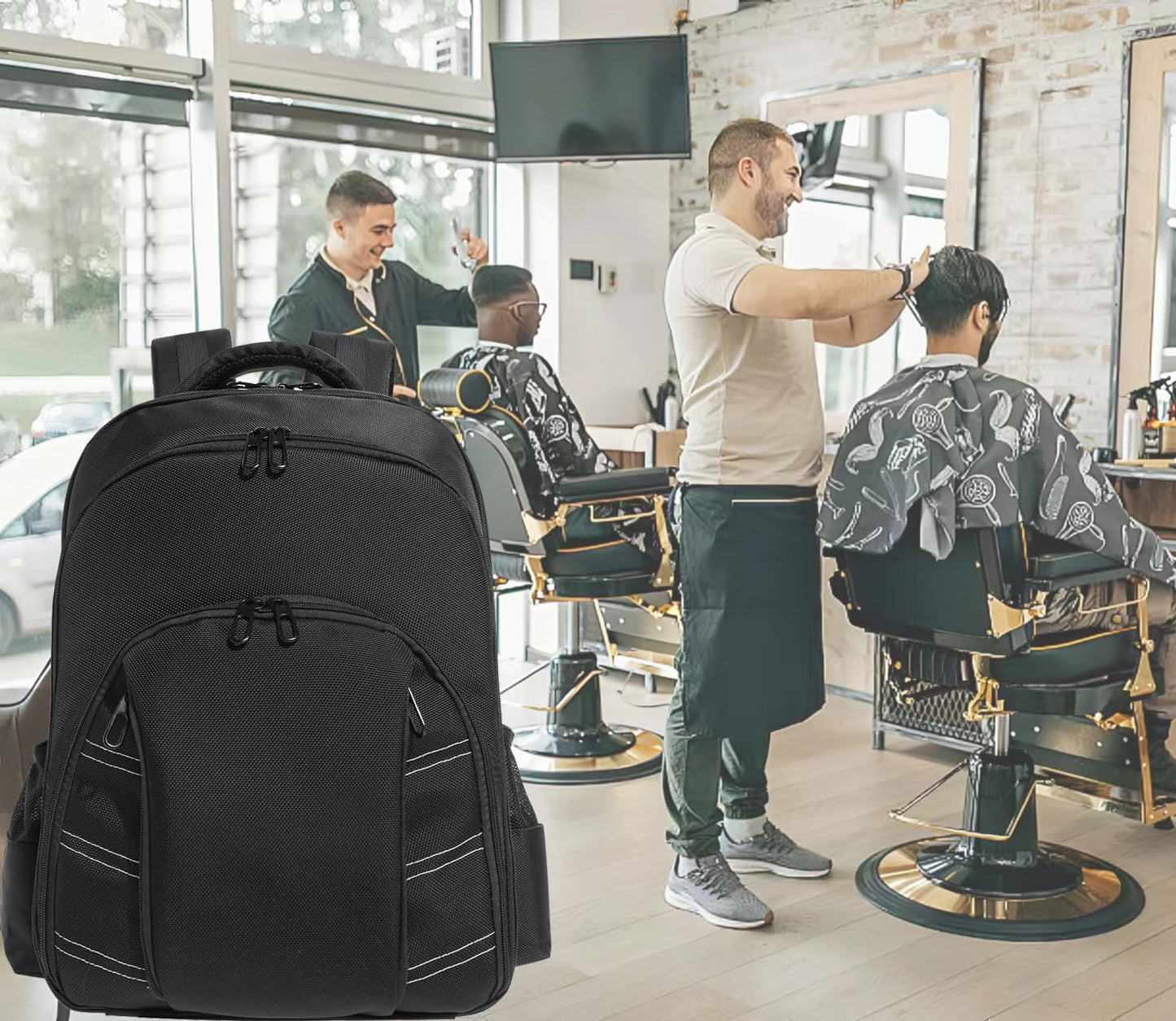 SUPKB Barbers backpacks for Clippers and Supplies Makeup Backpack Bag Organizer for Hairstylists Large Bookbag for Clippers and Supplies Tools Hairdressers Travel Backpacks