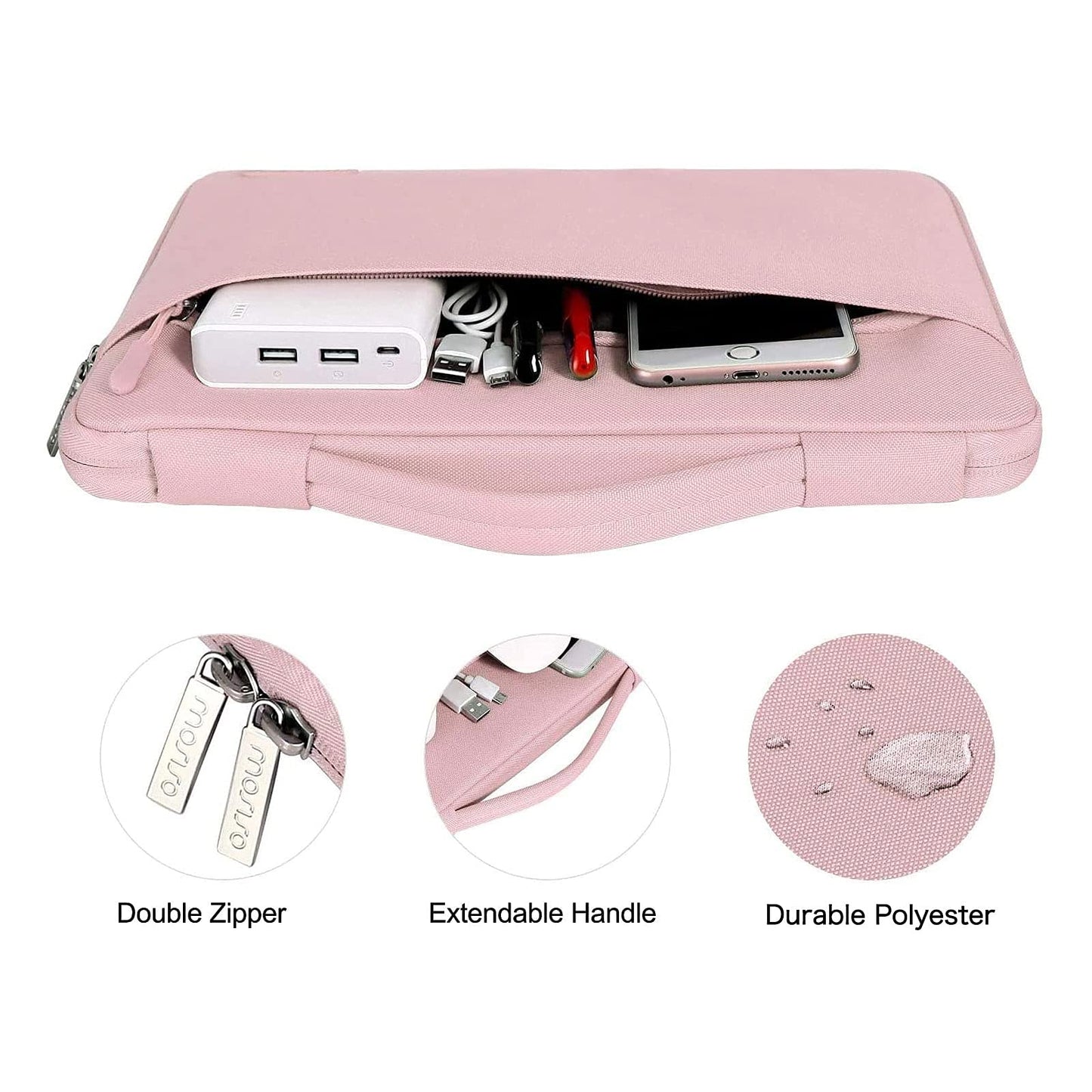 MOSISO Compatible with MacBook Air 13 inch Case M1 Chip 2022 2021 2020 2019 2018 Release A2337 A2179 A1932 Retina Display, Plastic Hard Shell&Bag&Keyboard Skin&Webcam Cover&Screen Film, Rose Quartz
