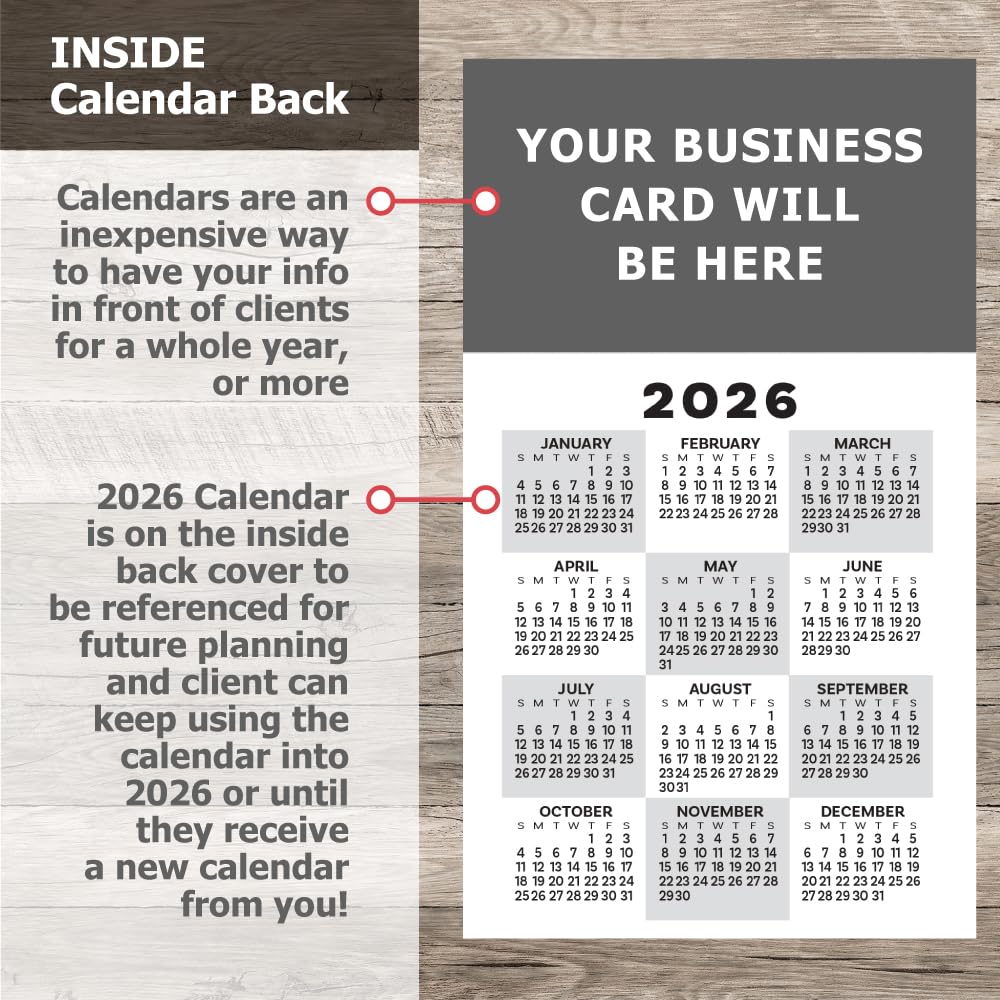 2025 Peel and Stick Magnetic Business Card Calendars, Box of 100, Includes Envelopes, Mail for 1oz Rate, Great Sales Marketing Tool (Season's Greetings)