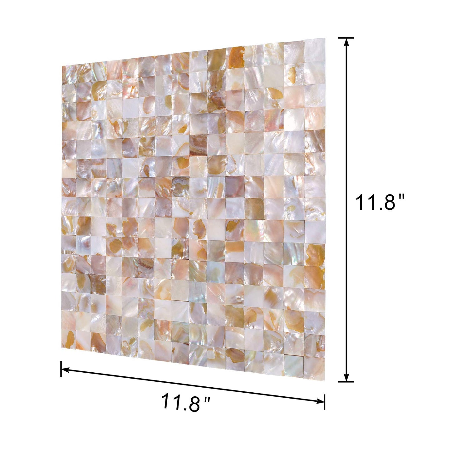 Reovatile 10 - Sheet Peel and Stick Backsplash Tile for Kitchen and Bathroom Mother of Pearl (Colorful, 11.8"X11.8")