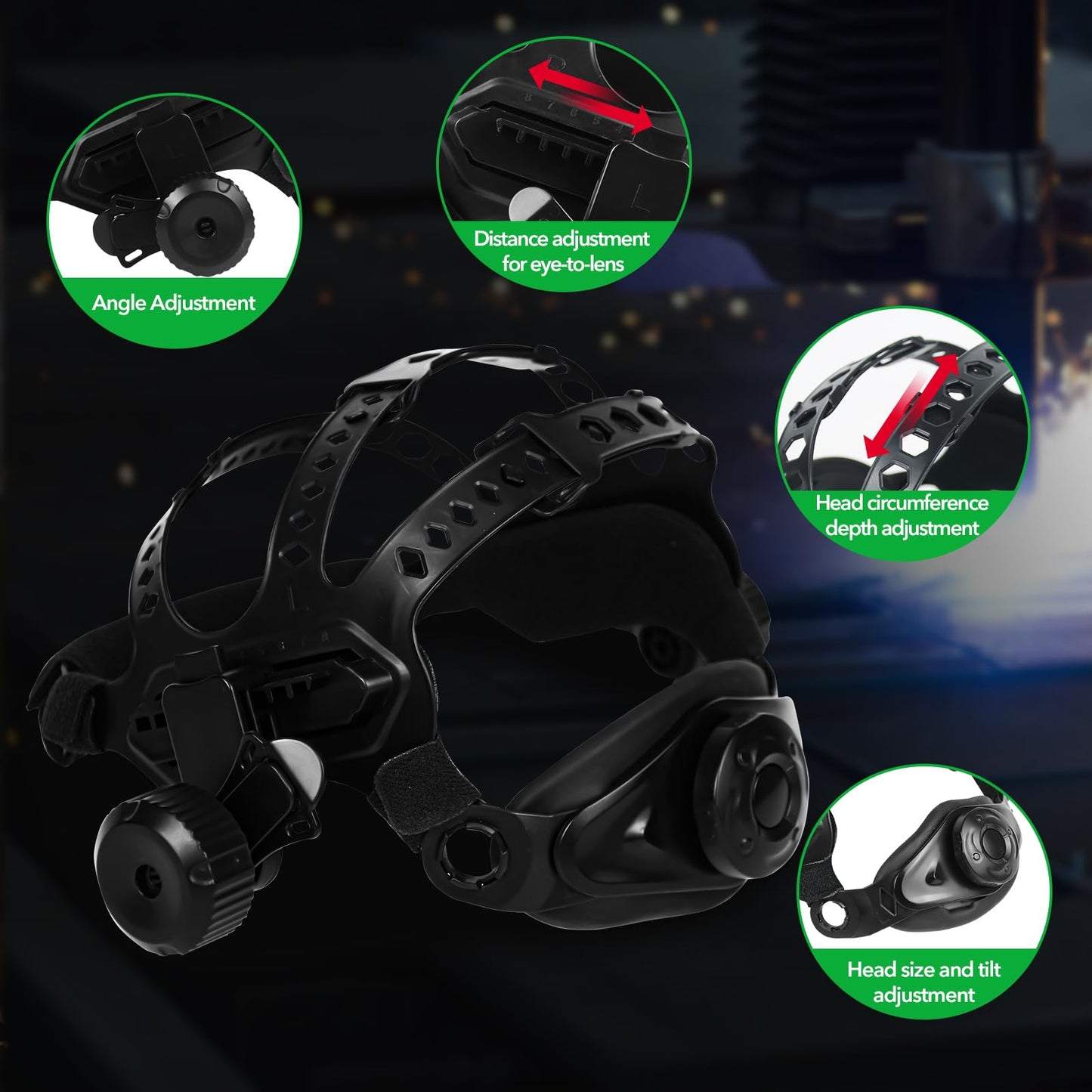 TRQWH Laser Welding Helmet OD8+ 190nm-450nm&900nm-1100nm Large Viewing Laser Safety Helmet Protective Mask Eye Protection for Laser Welding/Laser Cutting/Laser Cleaning/Laser Marking