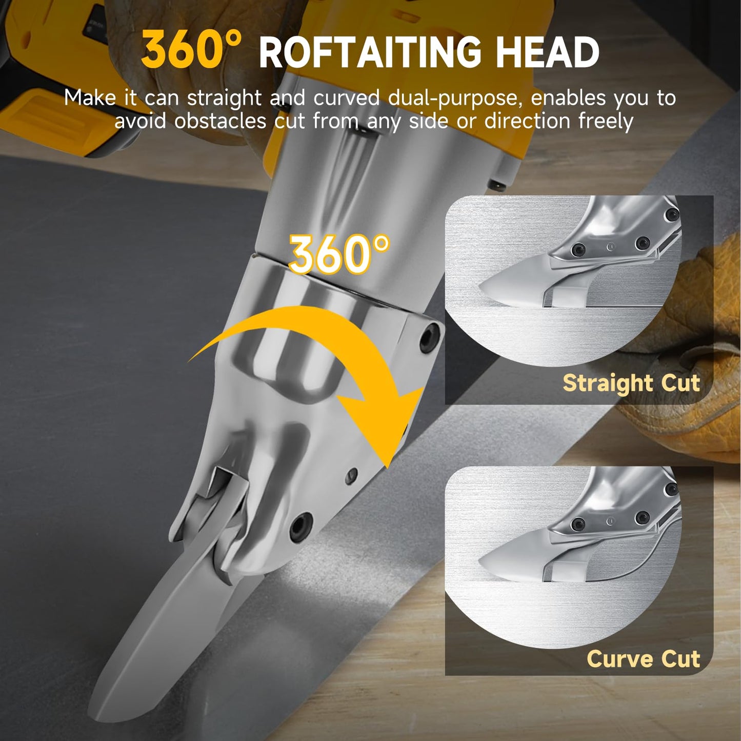 Cordless Metal Shear for DeWalt 20V Max Battery, Brushless Electric Metal Scissors for Cutting Stainless Sheet, Iron, Carpet, Leather, Cardboard (NO Battery)