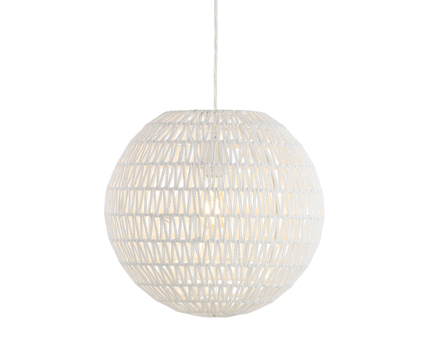 JONATHAN Y JYL6503A Luna 15.7" Woven Rattan Orb LED Pendant Minimalist Modern Contemporary Transitional Bohemian Modern Dimmable Adjustable Dining Room Living Room Kitchen Foyer Bedroom Hallway, White