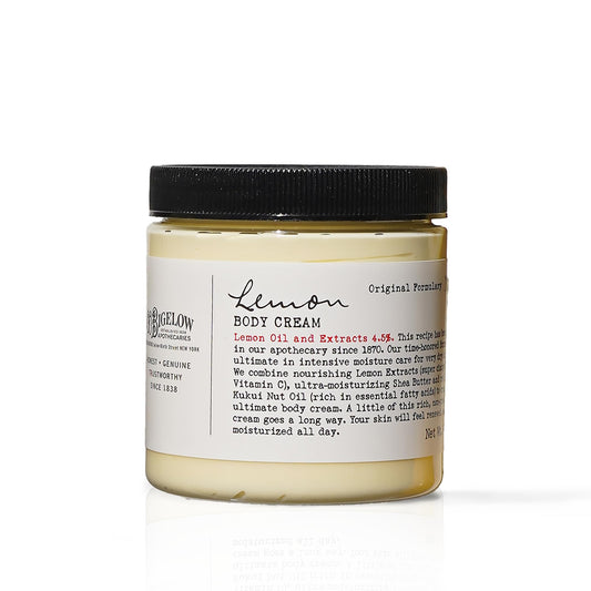 C.O. Bigelow Lemon Body Cream, Moisturizing Body Cream with Shea Butter, Kukui Nut Oil, Lemon Oil and Extracts for Dry Skin, 8 oz.