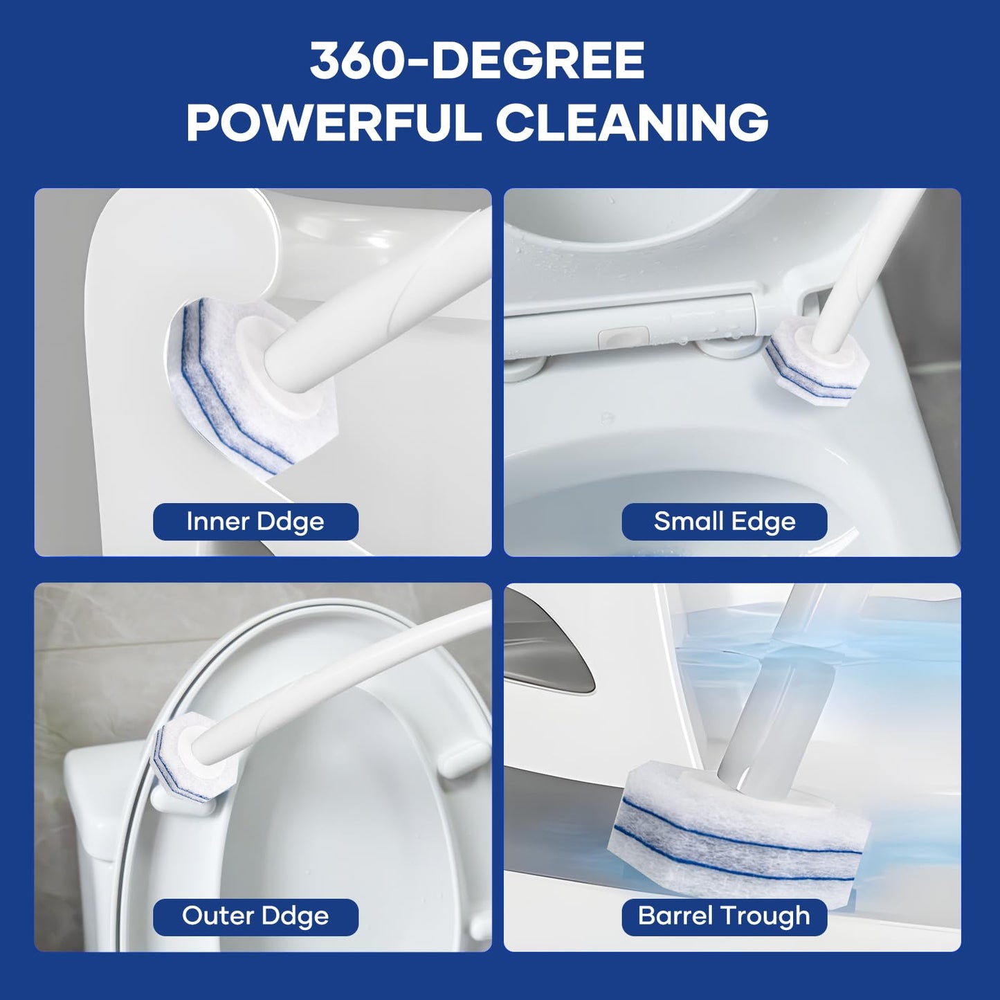 80 Toilet Bowl Wand Refills Fits for Clorox Toilet Brush Wand,Upgrade 3-Layer Disposable Bowl Cleaner Refills for Bathroom Cleaning,3X Cleaning Power,No Falling Apart