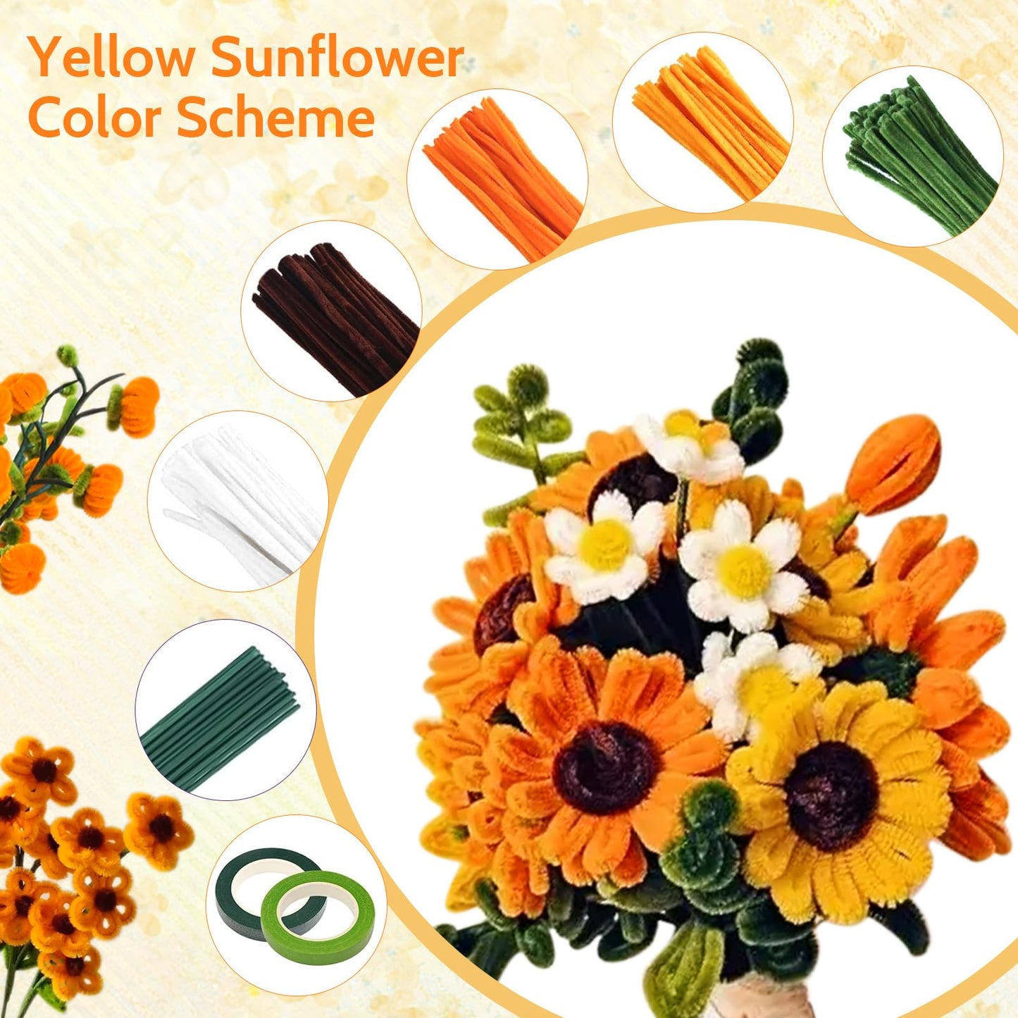 800 PCS Pipe Cleaners Craft, 13 Colors Chenille Stems, Pipe Cleaners Flowers Kit, Art and Craft Supplies