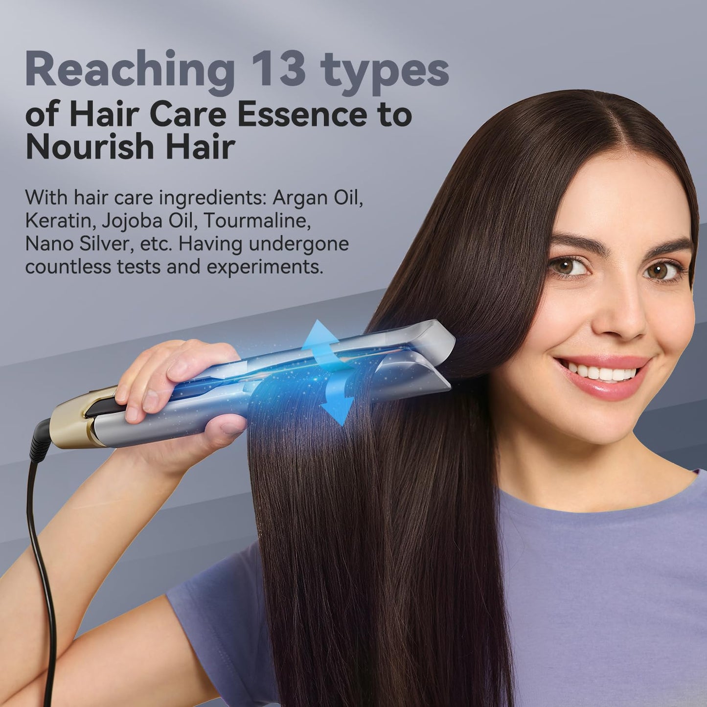 Professional Hair Straightener Flat Iron, Quico Global Use 120-240V Straightener, 12s Fast Heating, Unique Small Waist Hair Straighteners for Women Negative Ion, Ceramic Plate, Auto Off, Glove & Clip